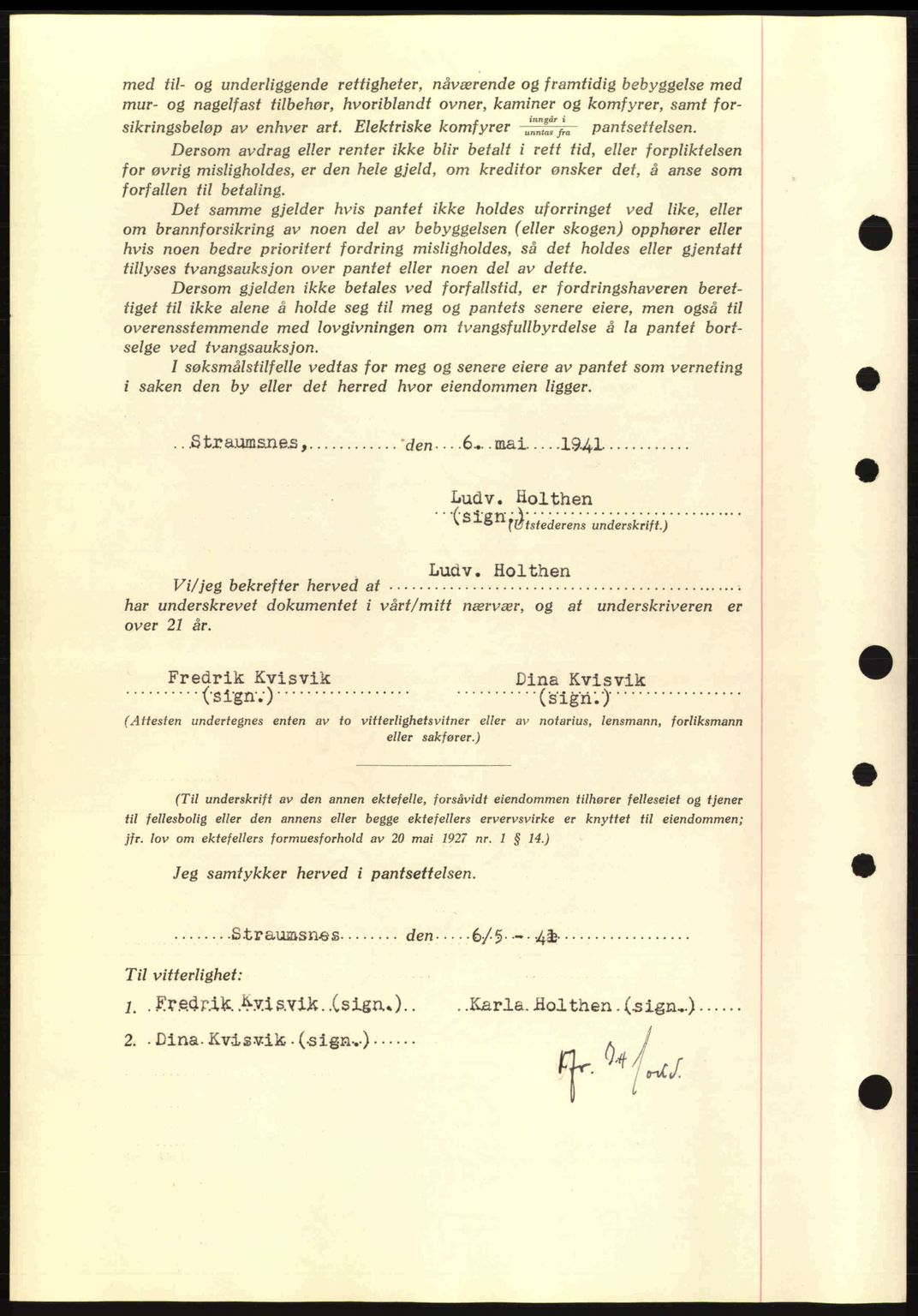 Nordmøre sorenskriveri, AV/SAT-A-4132/1/2/2Ca: Pantebok nr. B88, 1941-1942, Dagboknr: 781/1941