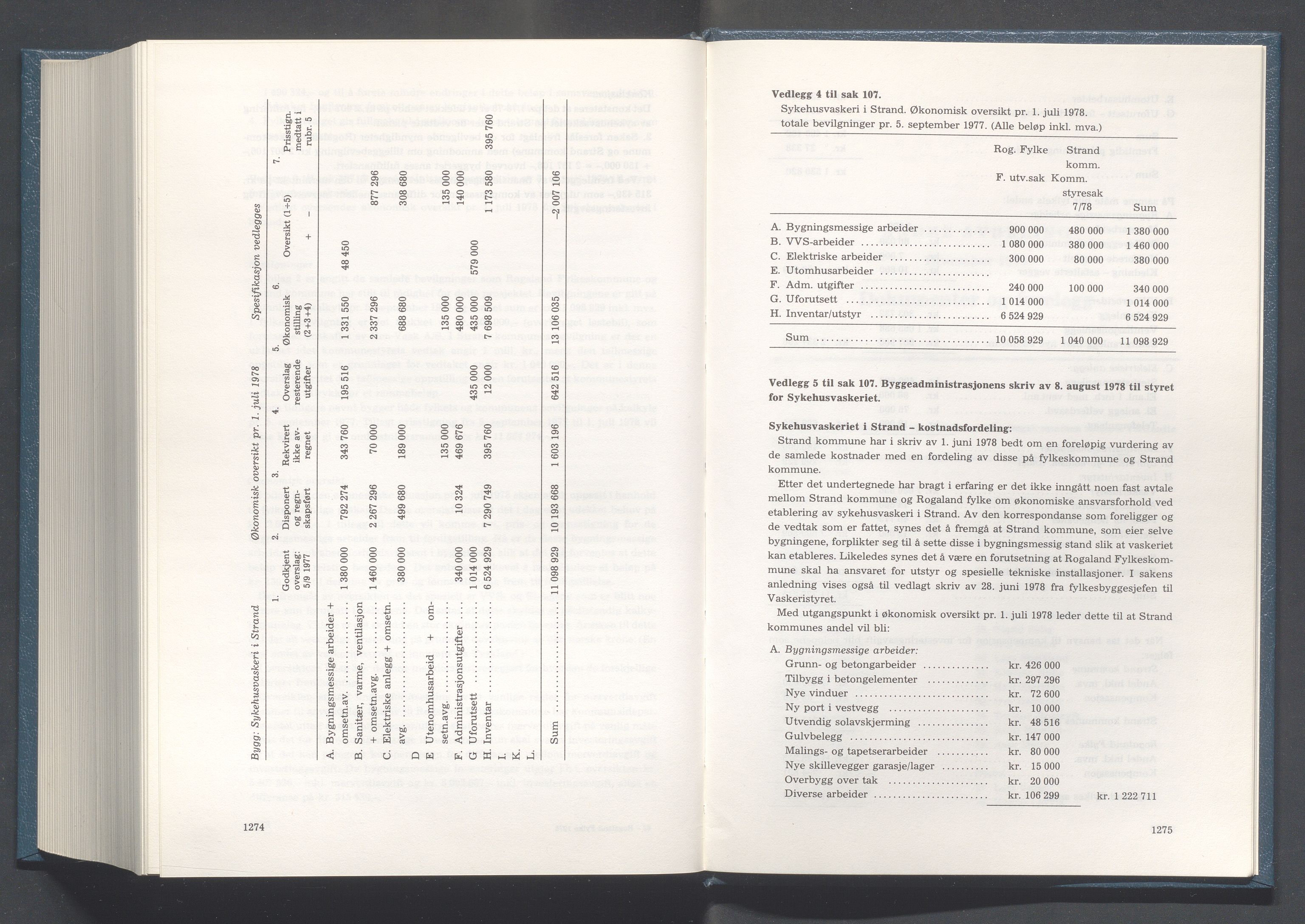 Rogaland fylkeskommune - Fylkesrådmannen , IKAR/A-900/A/Aa/Aaa/L0098: Møtebok , 1978, s. 1274-1275