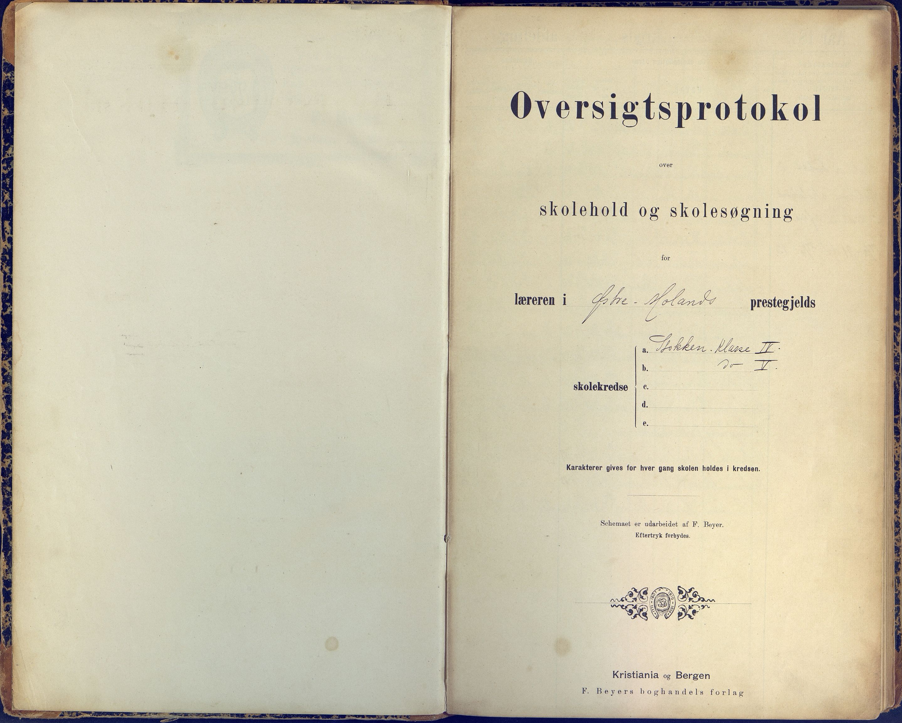 Stokken kommune, AAKS/KA0917-PK/04/04c/L0010: Skoleprotokoll  øverste  avd., 1891-1938