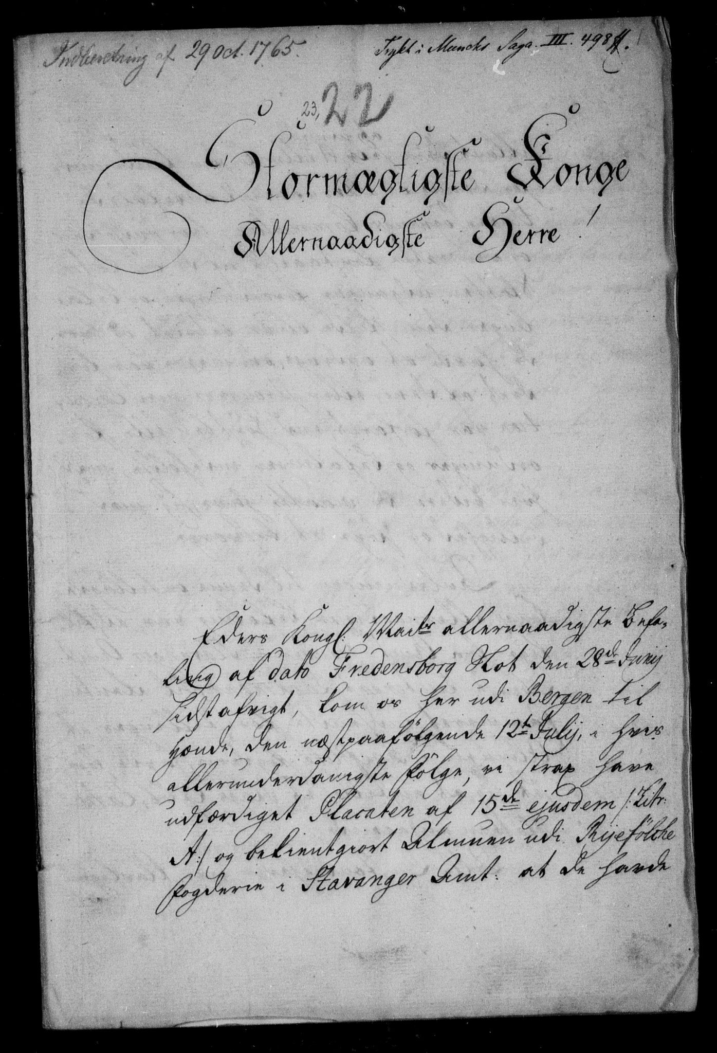 Danske Kanselli, Skapsaker, RA/EA-4061/F/L0046: Skap 11, pakke 100 I-100 II, 1765-1766, s. 282