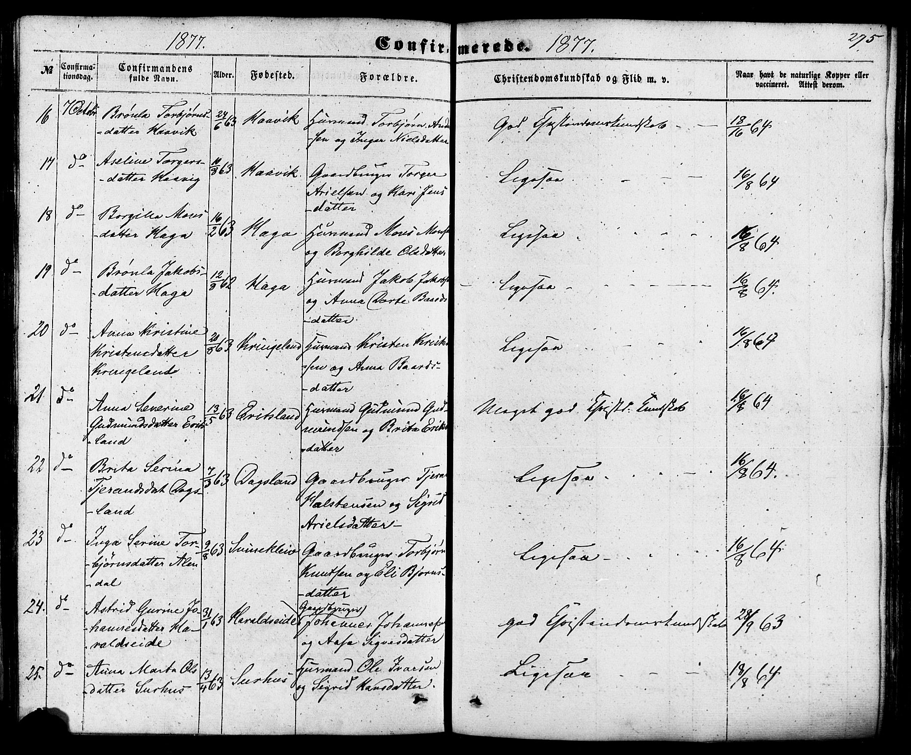 Skjold sokneprestkontor, AV/SAST-A-101847/H/Ha/Haa/L0008: Ministerialbok nr. A 8, 1856-1882, s. 275