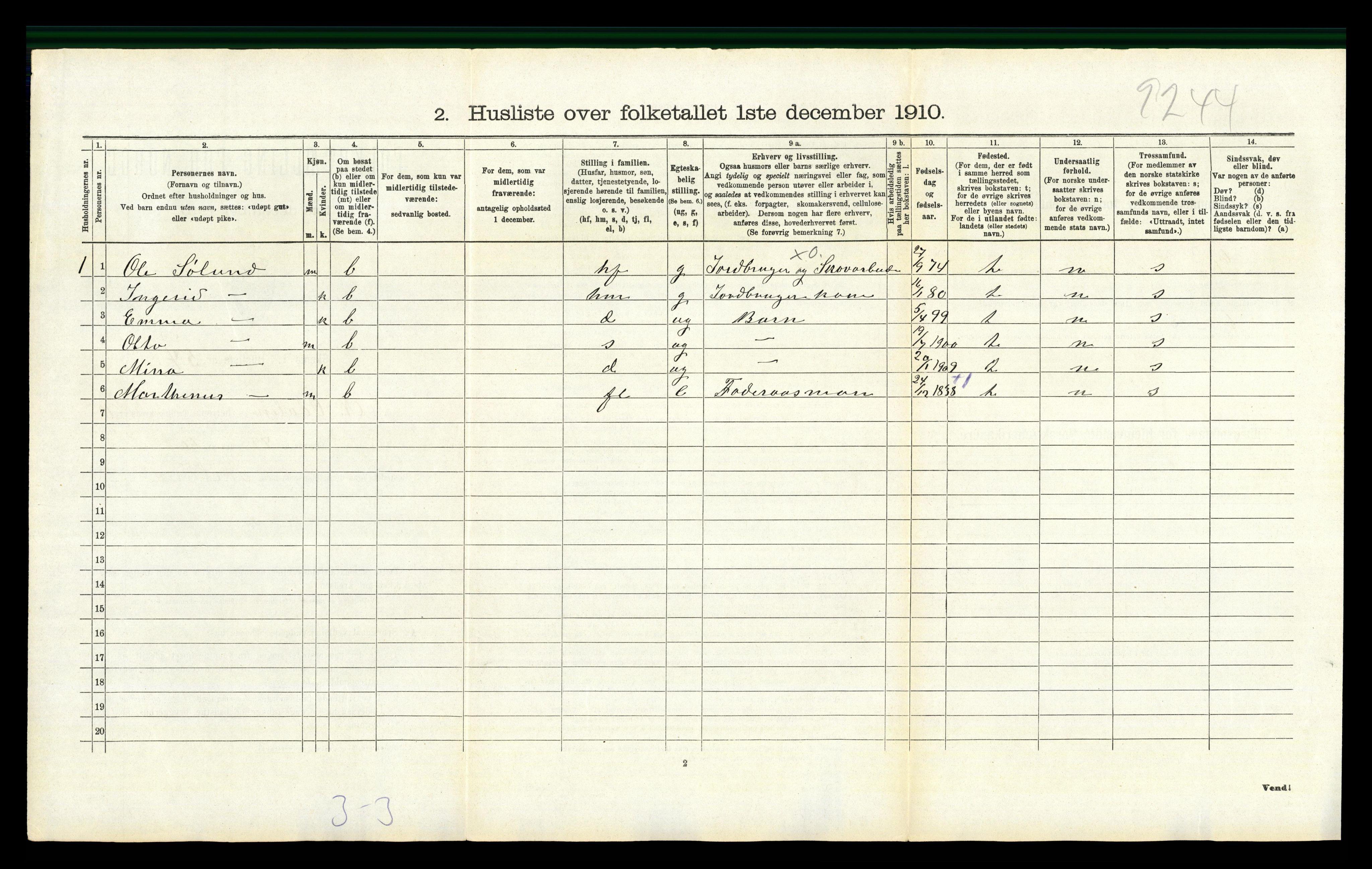 RA, Folketelling 1910 for 0418 Nord-Odal herred, 1910, s. 1208