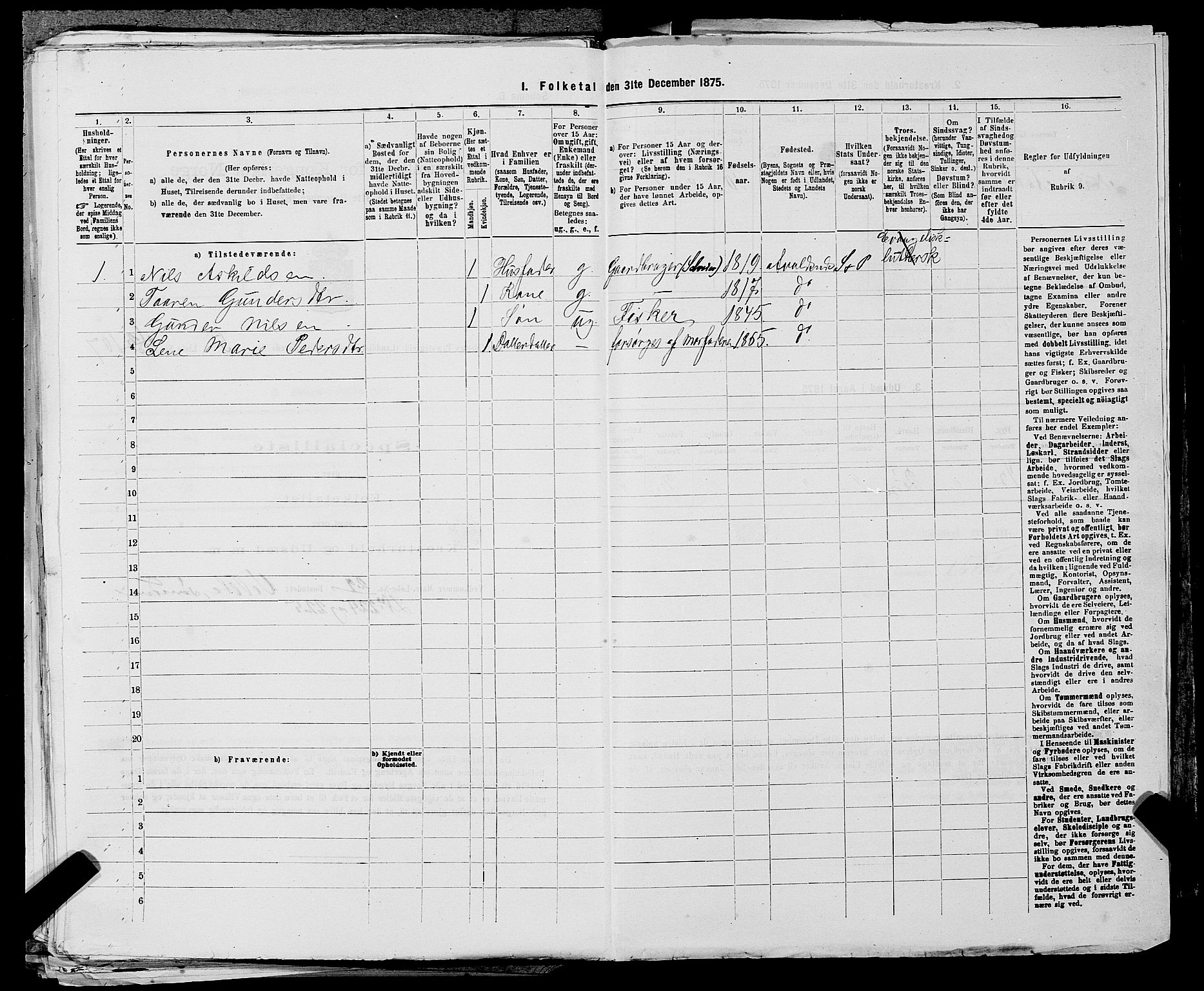 SAST, Folketelling 1875 for 1147L Avaldsnes prestegjeld, Avaldsnes sokn og Kopervik landsokn, 1875, s. 888