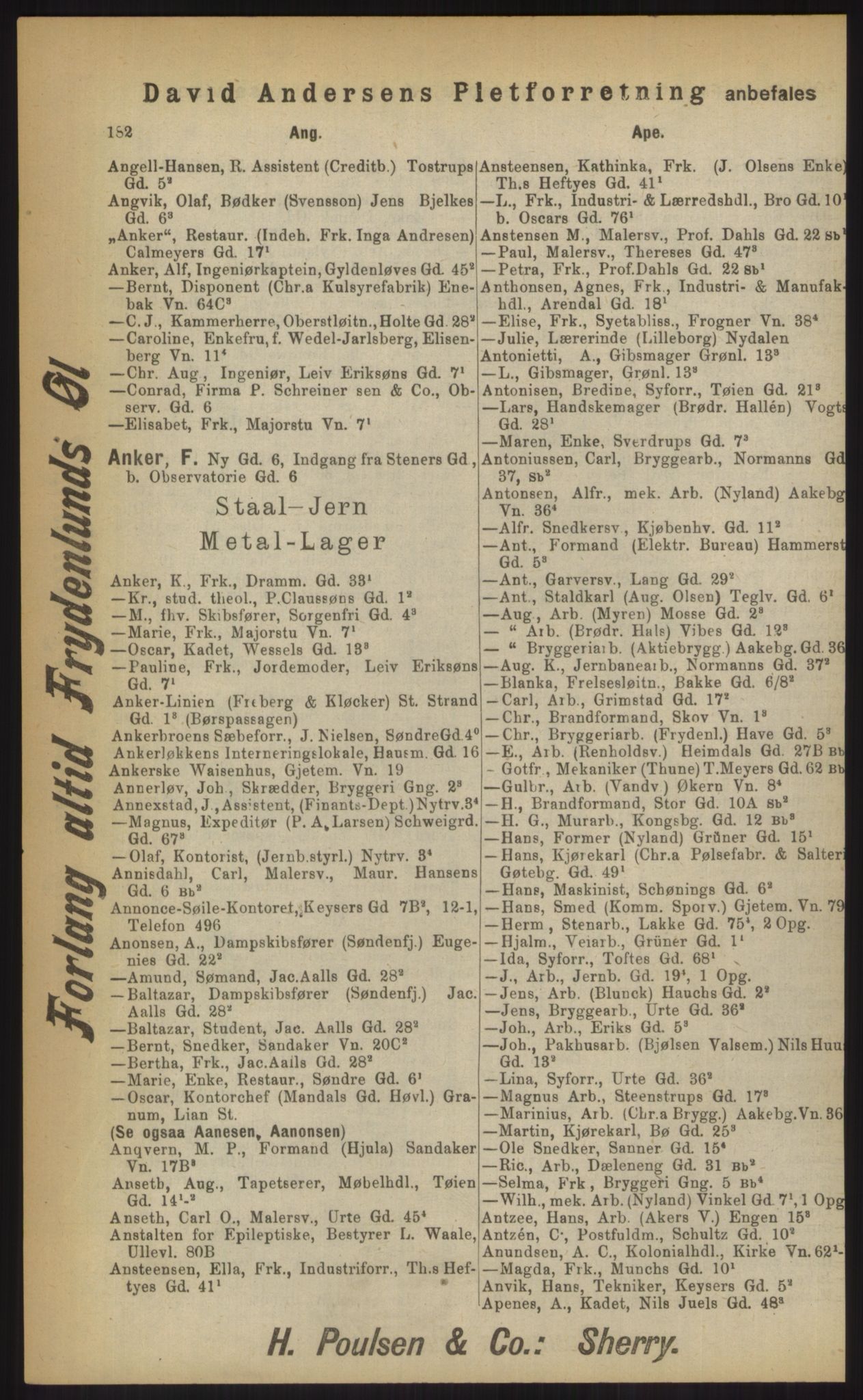 Kristiania/Oslo adressebok, PUBL/-, 1903, s. 182