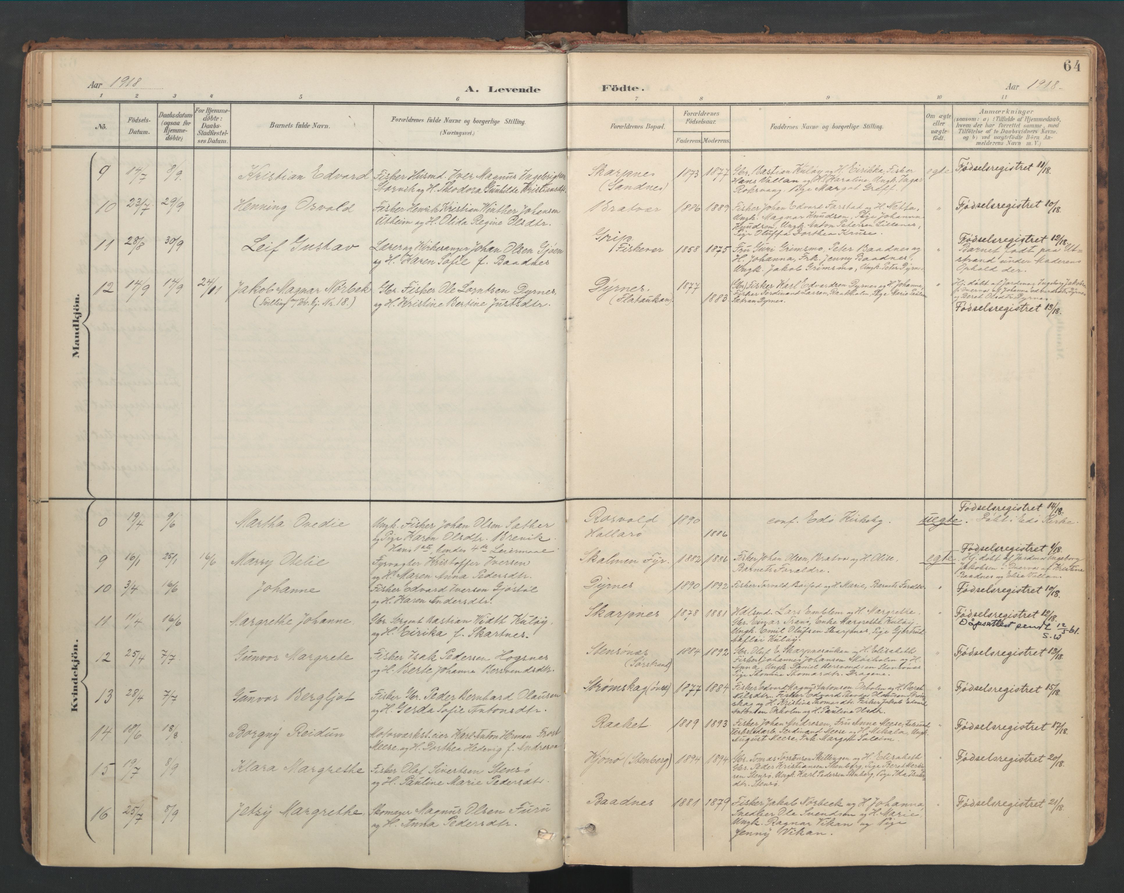 Ministerialprotokoller, klokkerbøker og fødselsregistre - Møre og Romsdal, AV/SAT-A-1454/582/L0948: Ministerialbok nr. 582A02, 1901-1922, s. 64