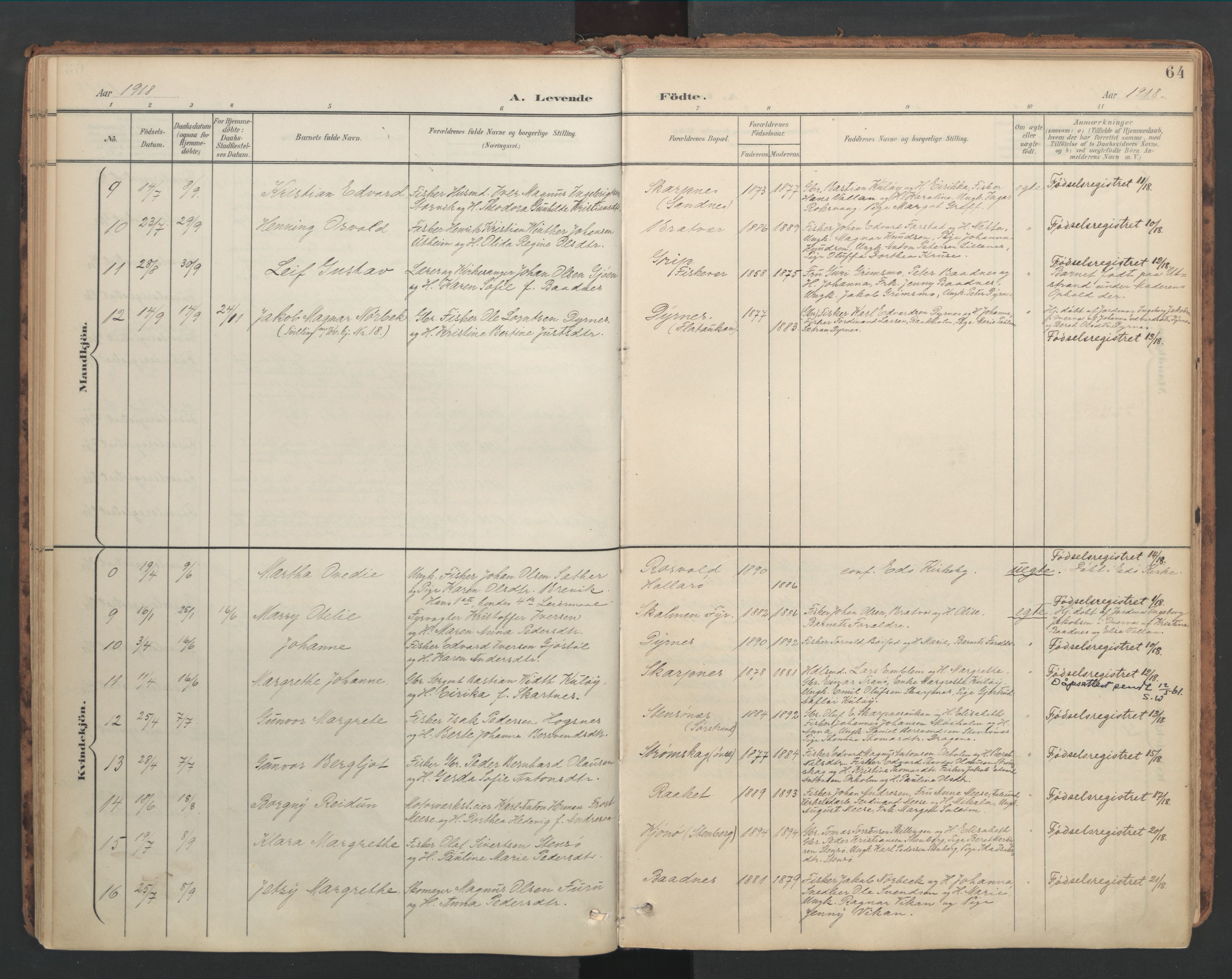 Ministerialprotokoller, klokkerbøker og fødselsregistre - Møre og Romsdal, SAT/A-1454/582/L0948: Ministerialbok nr. 582A02, 1901-1922, s. 64