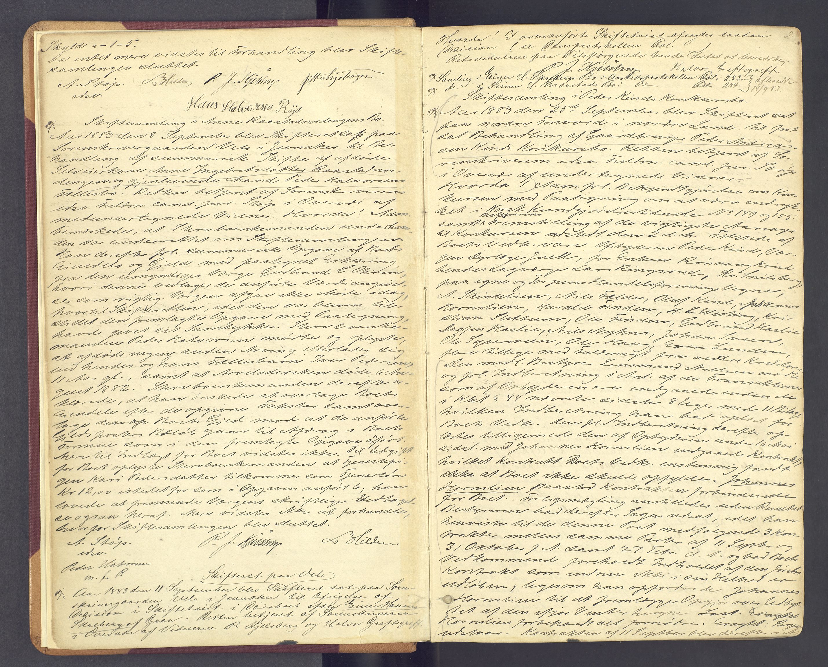 Hadeland og Land tingrett, AV/SAH-TING-010/J/Jc/L0004: Skifteforhandlingsprotokoll, 1883-1893, s. 1b-2a