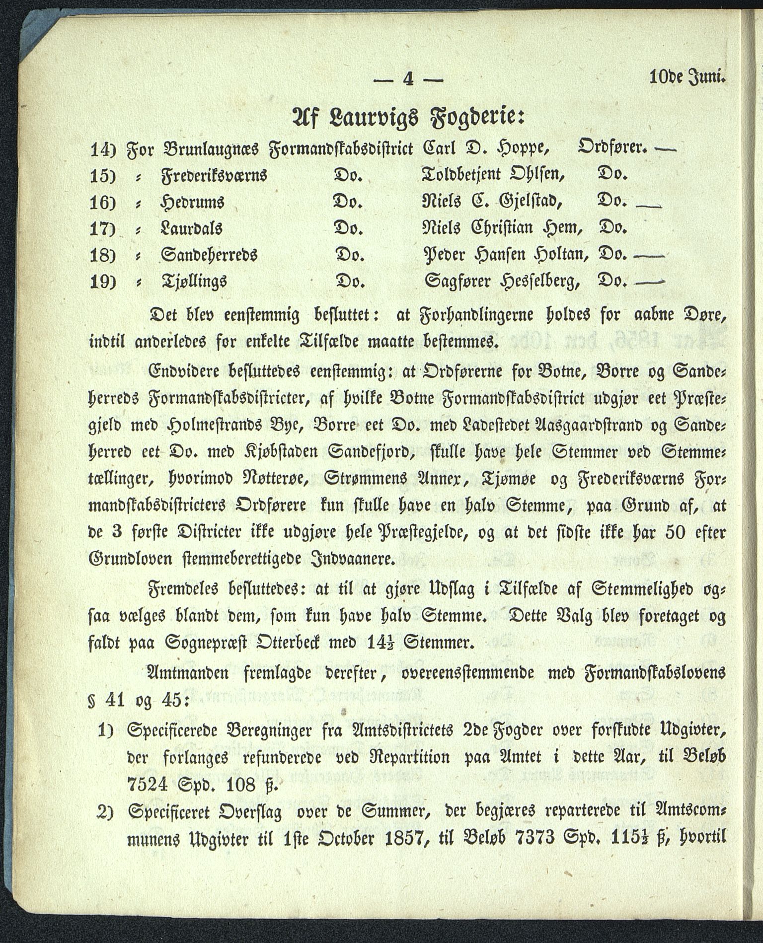 Vestfold fylkeskommune. Fylkestinget, VEMU/A-1315/A/Ab/Abb/L0002: Fylkestingsforhandlinger, 1856, s. 4