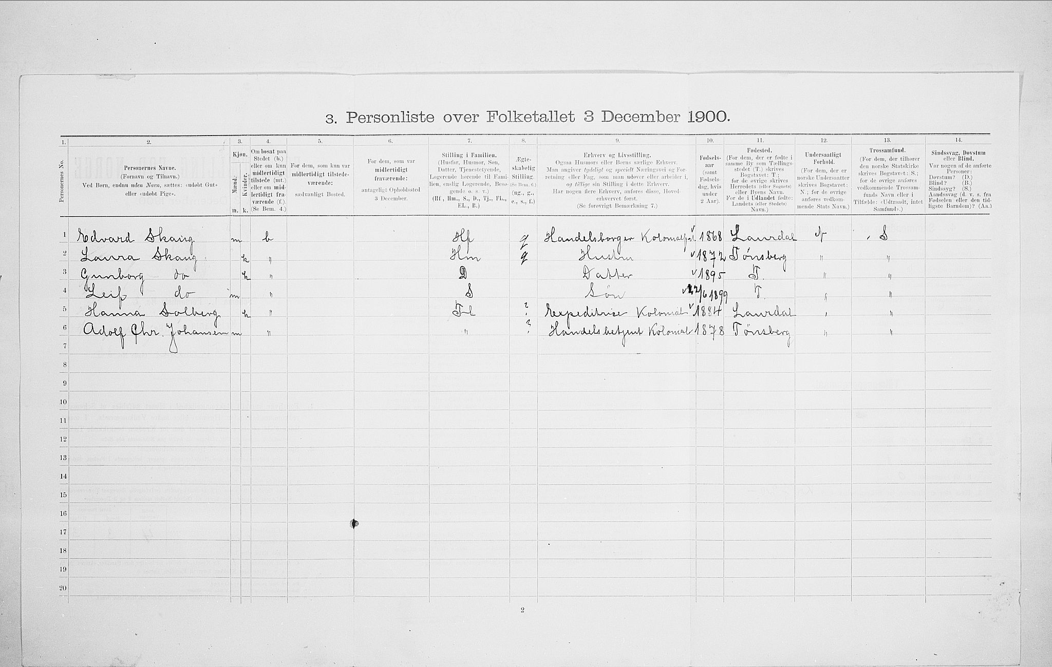 SAO, Folketelling 1900 for 0301 Kristiania kjøpstad, 1900, s. 97188