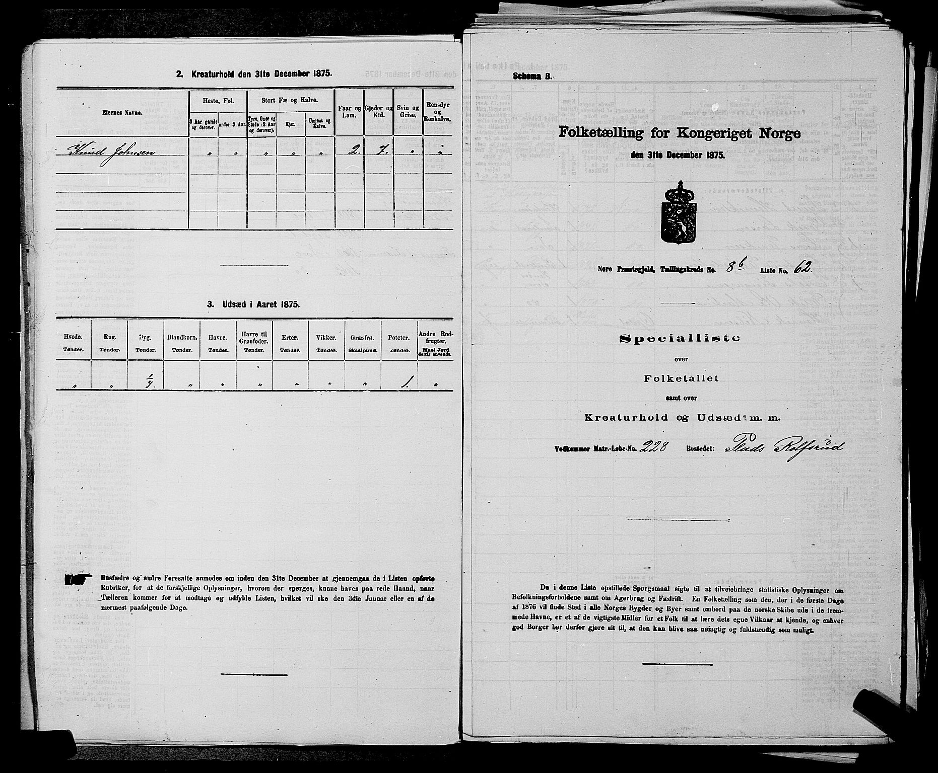 SAKO, Folketelling 1875 for 0633P Nore prestegjeld, 1875, s. 1013