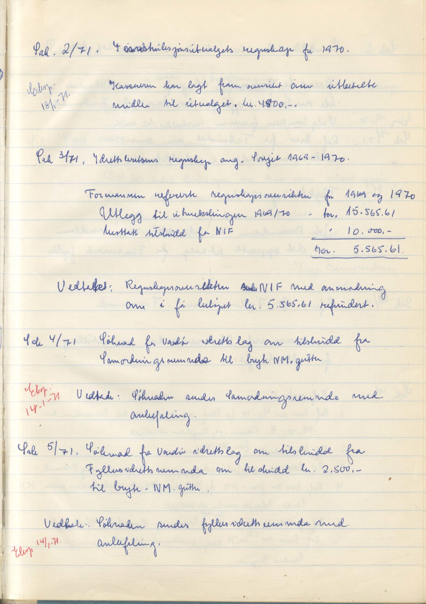 Aust-Finnmark Idrettskrets , FMFB/A-1041/A/L0007: Møteprotokoll for arbeidsutvalg, 1963-1971, s. 268