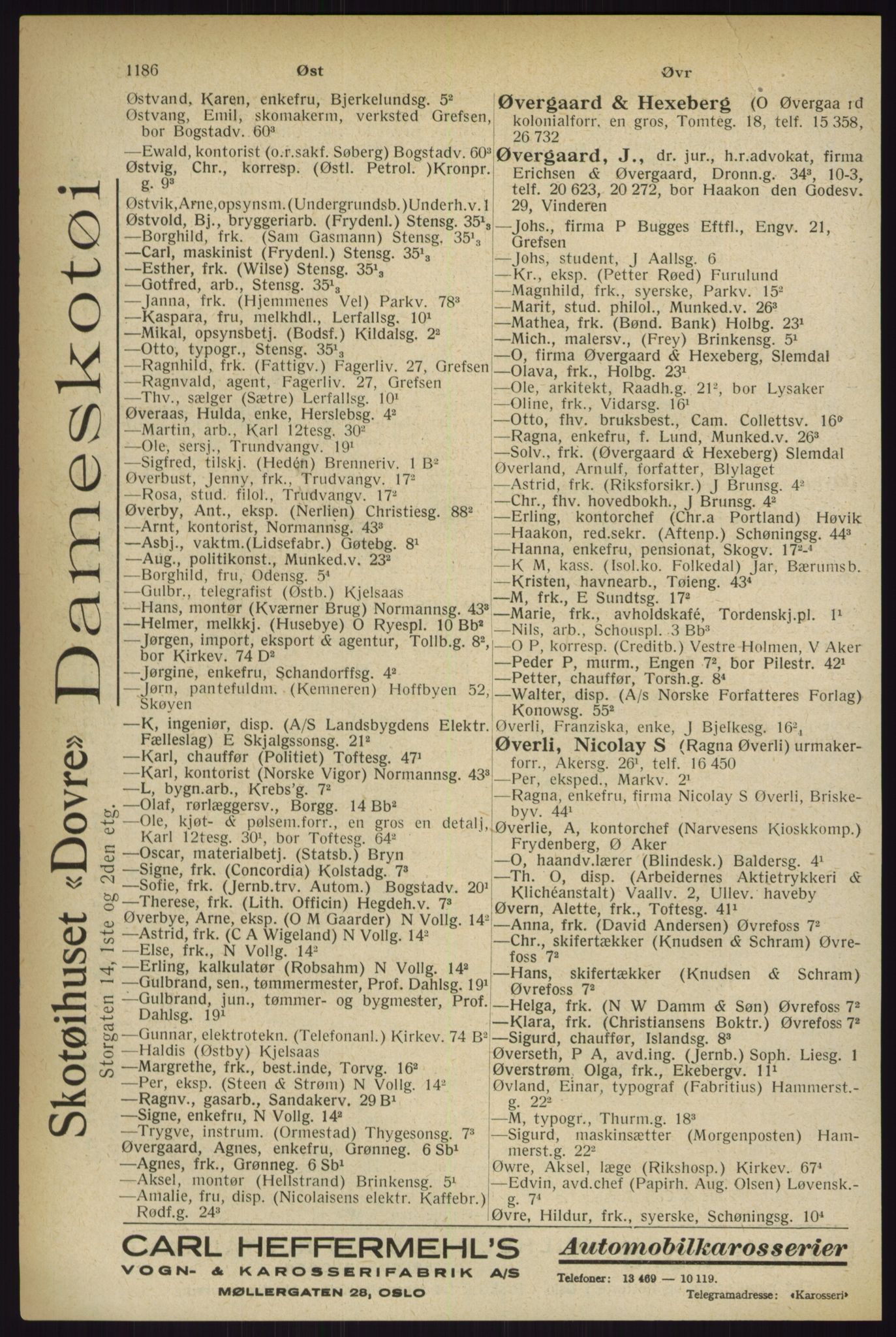 Kristiania/Oslo adressebok, PUBL/-, 1927, s. 1186