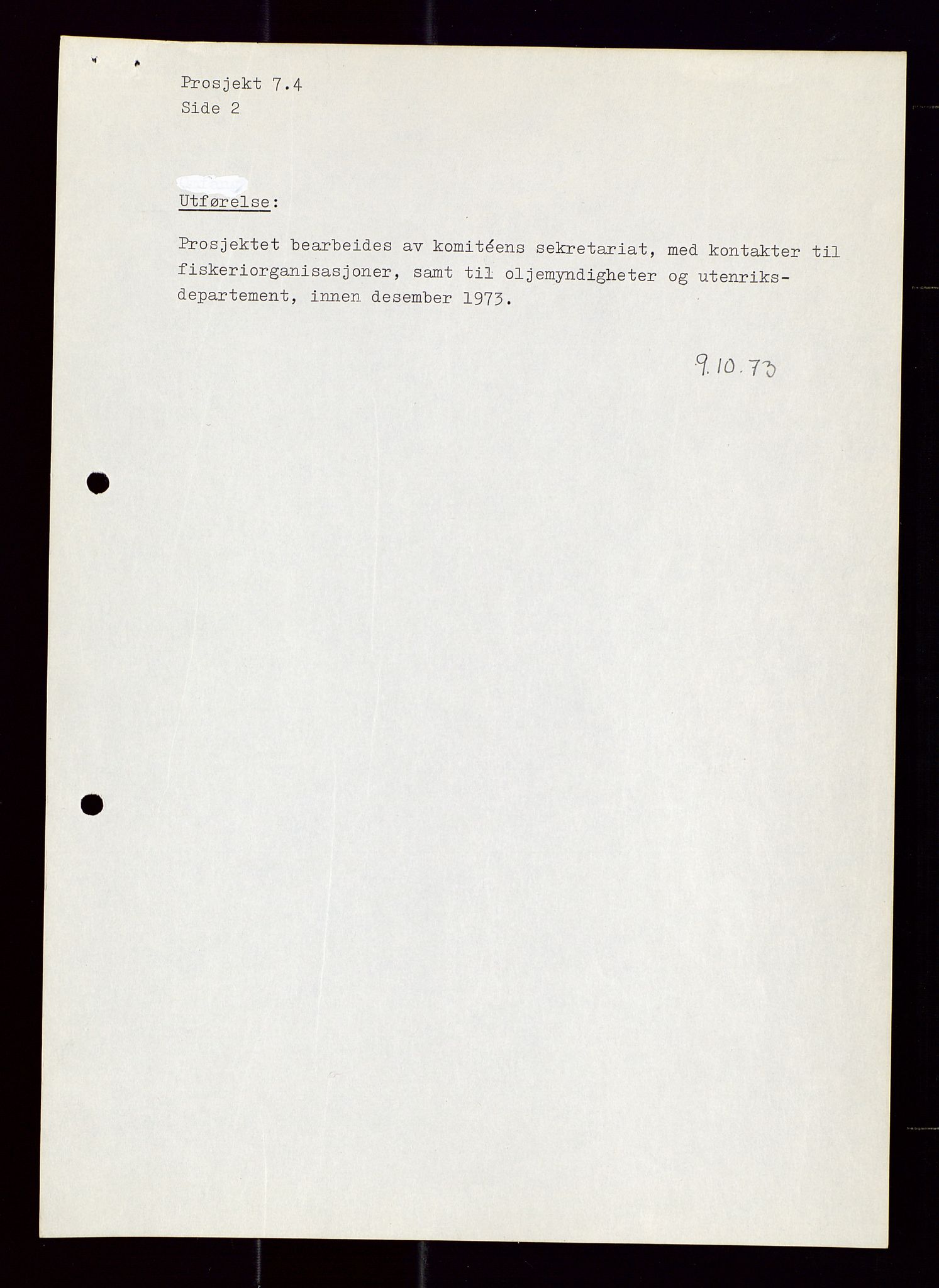 Industridepartementet, Oljekontoret, AV/SAST-A-101348/Di/L0002: DWP, måneds- kvartals- halvårs- og årsrapporter, økonomi, personell, div., 1972-1974, s. 93