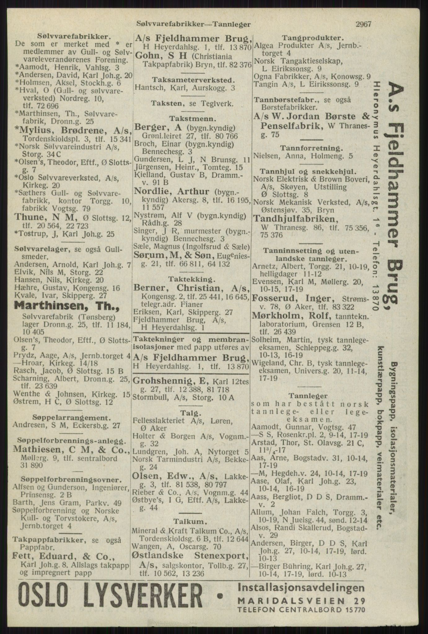 Kristiania/Oslo adressebok, PUBL/-, 1941, s. 2967