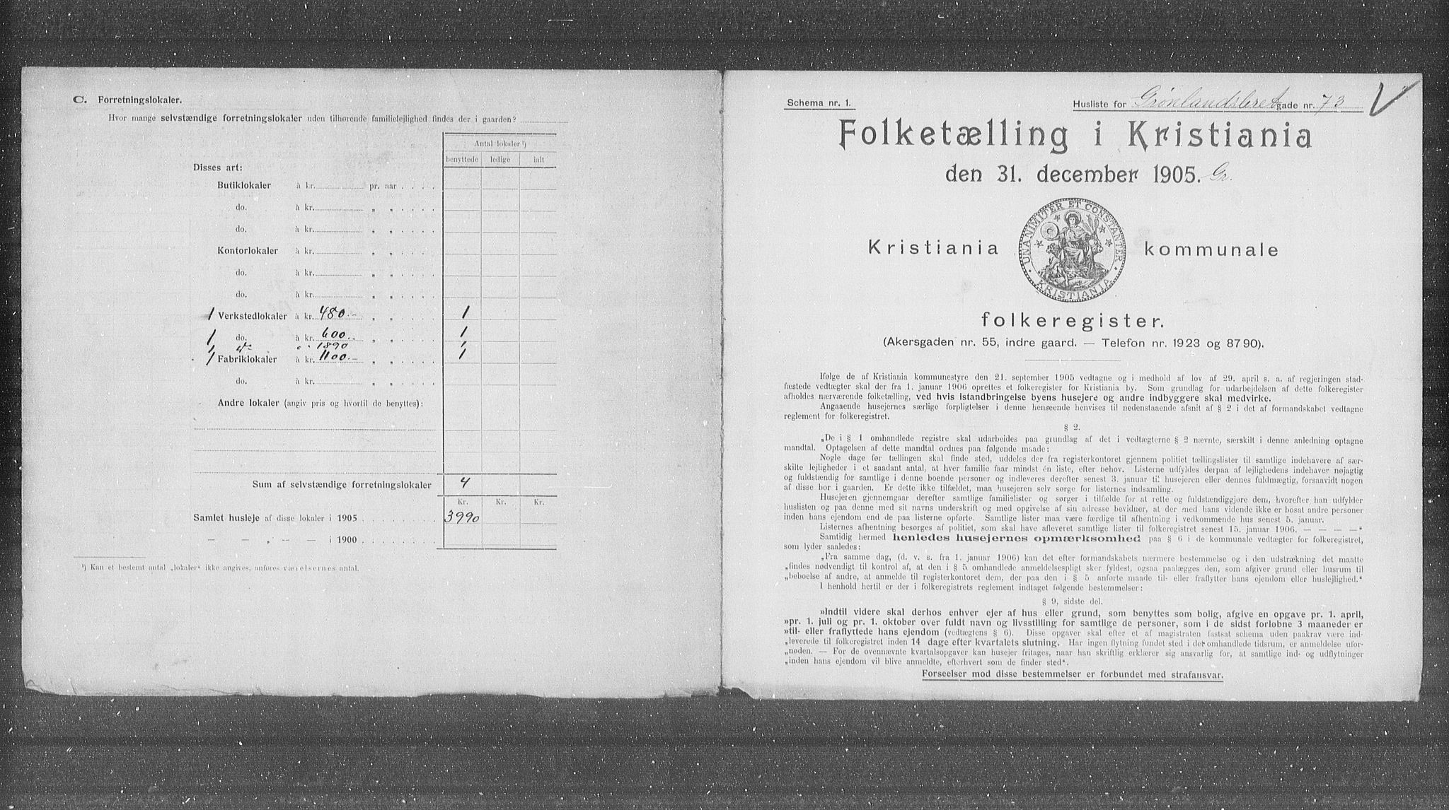 OBA, Kommunal folketelling 31.12.1905 for Kristiania kjøpstad, 1905, s. 16873