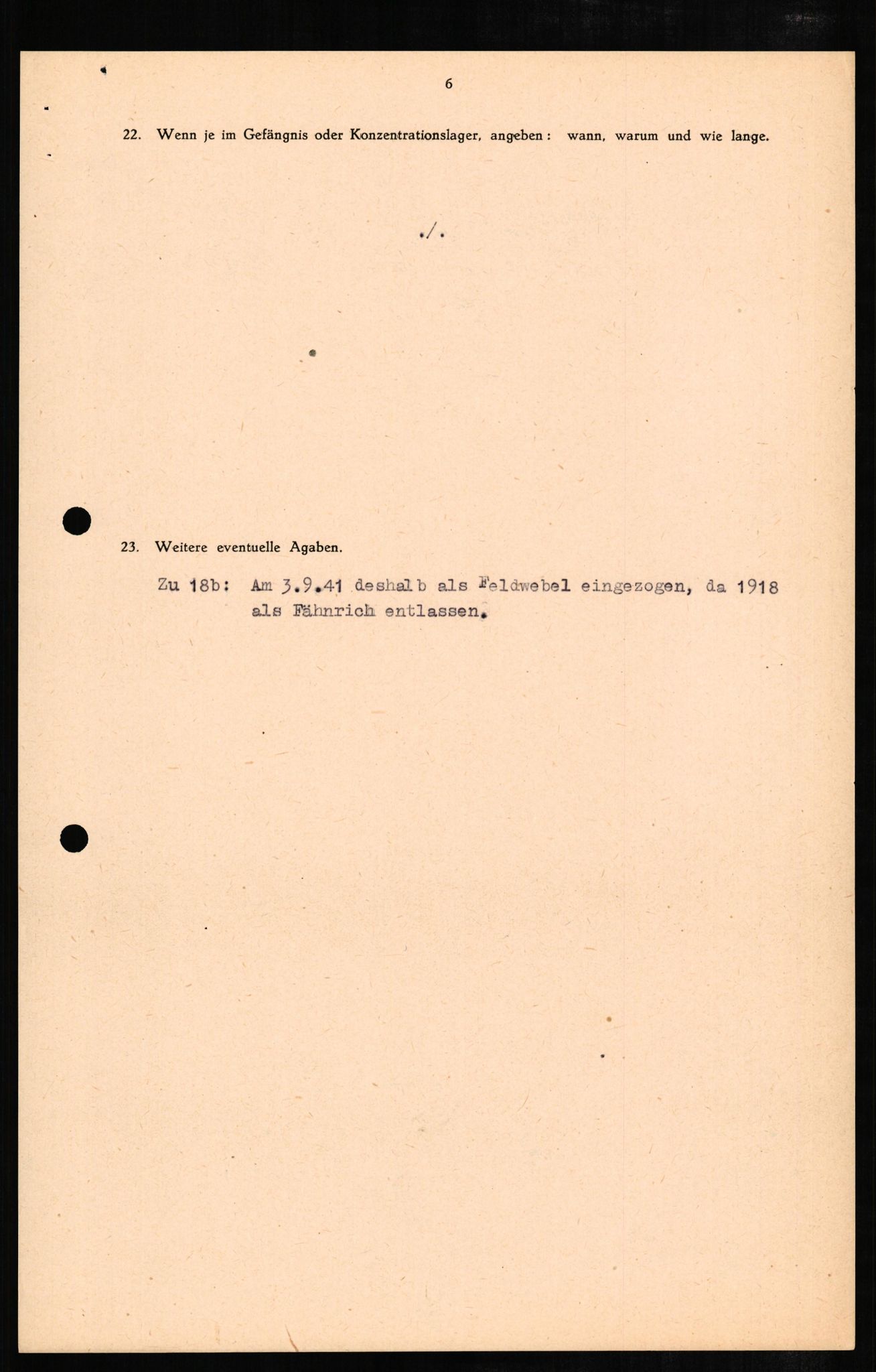 Forsvaret, Forsvarets overkommando II, RA/RAFA-3915/D/Db/L0007: CI Questionaires. Tyske okkupasjonsstyrker i Norge. Tyskere., 1945-1946, s. 104