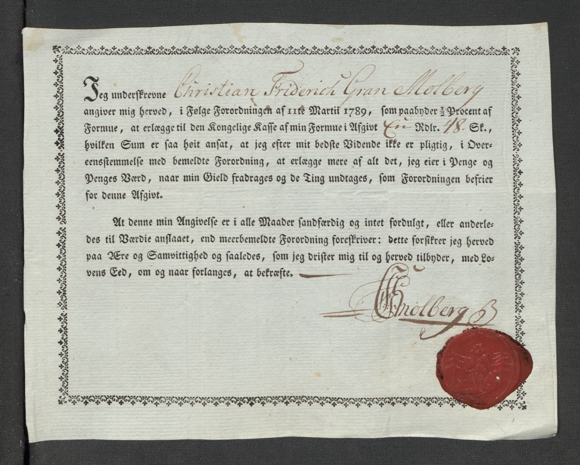 Rentekammeret inntil 1814, Reviderte regnskaper, Mindre regnskaper, AV/RA-EA-4068/Rf/Rfe/L0056:  Ytre og Indre Sogn fogderi, 1789, s. 356