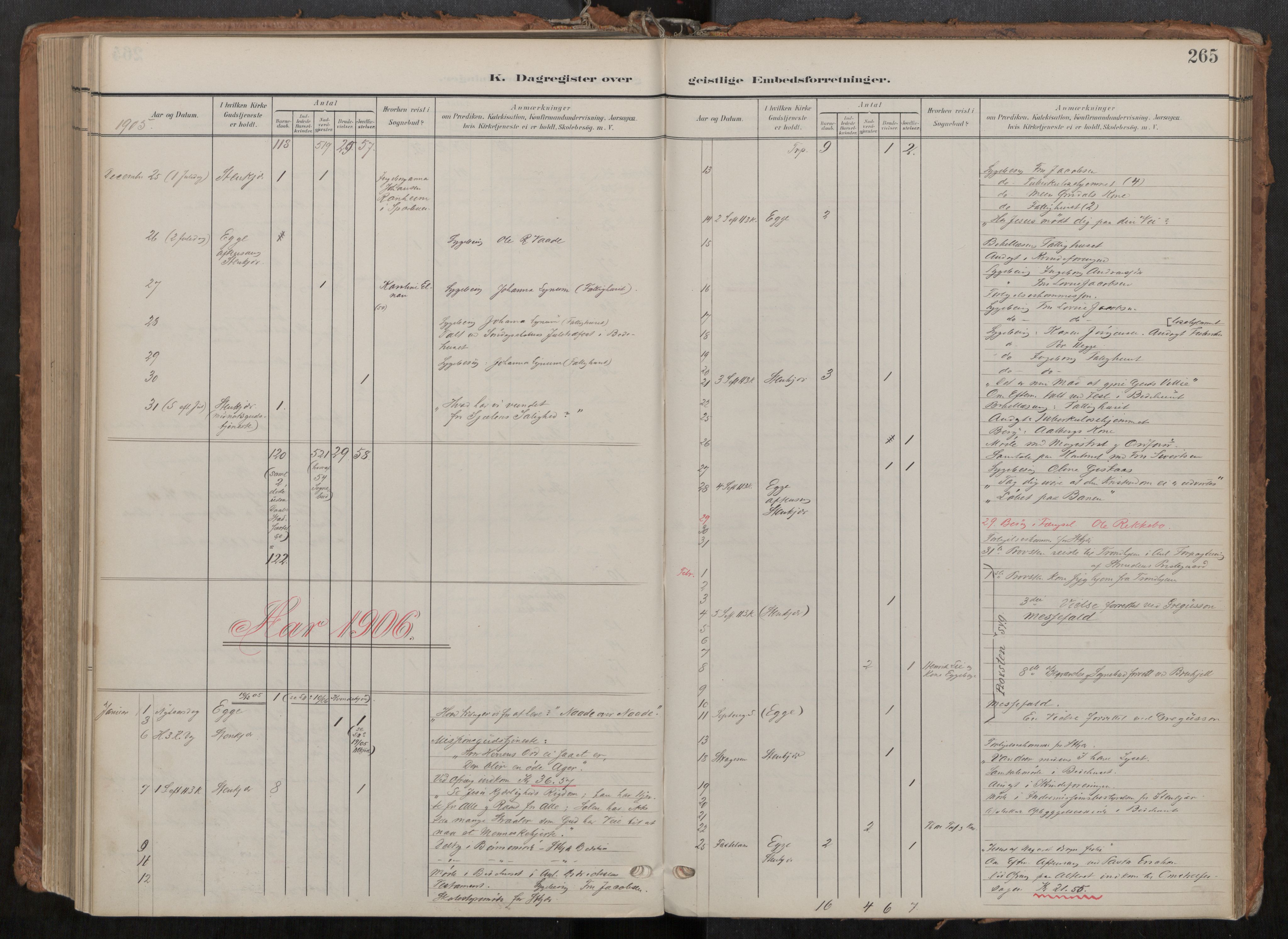 Steinkjer sokneprestkontor, SAT/A-1541/01/H/Ha/Haa/L0001: Ministerialbok nr. 1, 1904-1912, s. 265