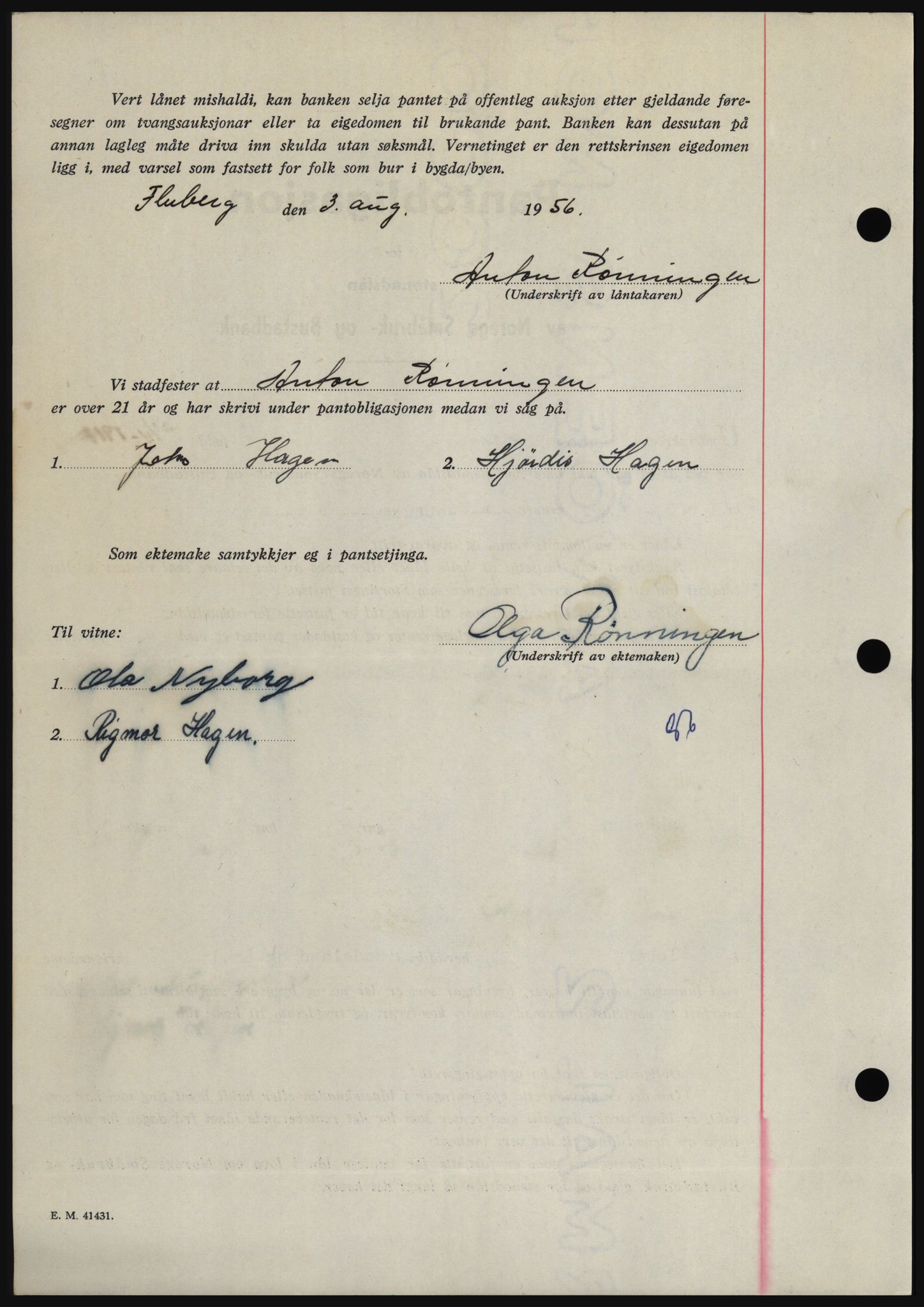 Hadeland og Land tingrett, SAH/TING-010/H/Hb/Hbc/L0034: Pantebok nr. B34, 1956-1956, Dagboknr: 2173/1956