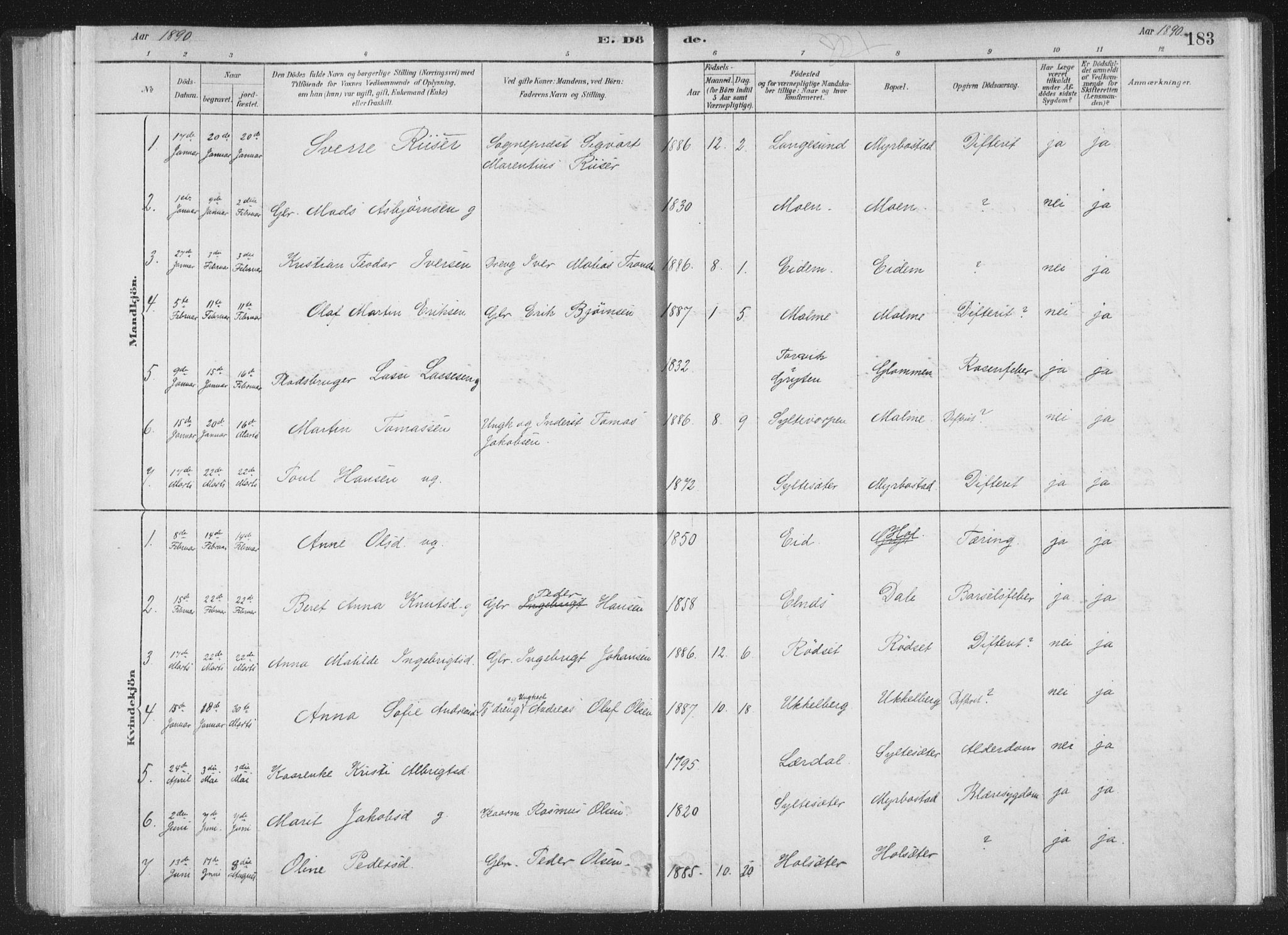 Ministerialprotokoller, klokkerbøker og fødselsregistre - Møre og Romsdal, SAT/A-1454/564/L0740: Ministerialbok nr. 564A01, 1880-1899, s. 183