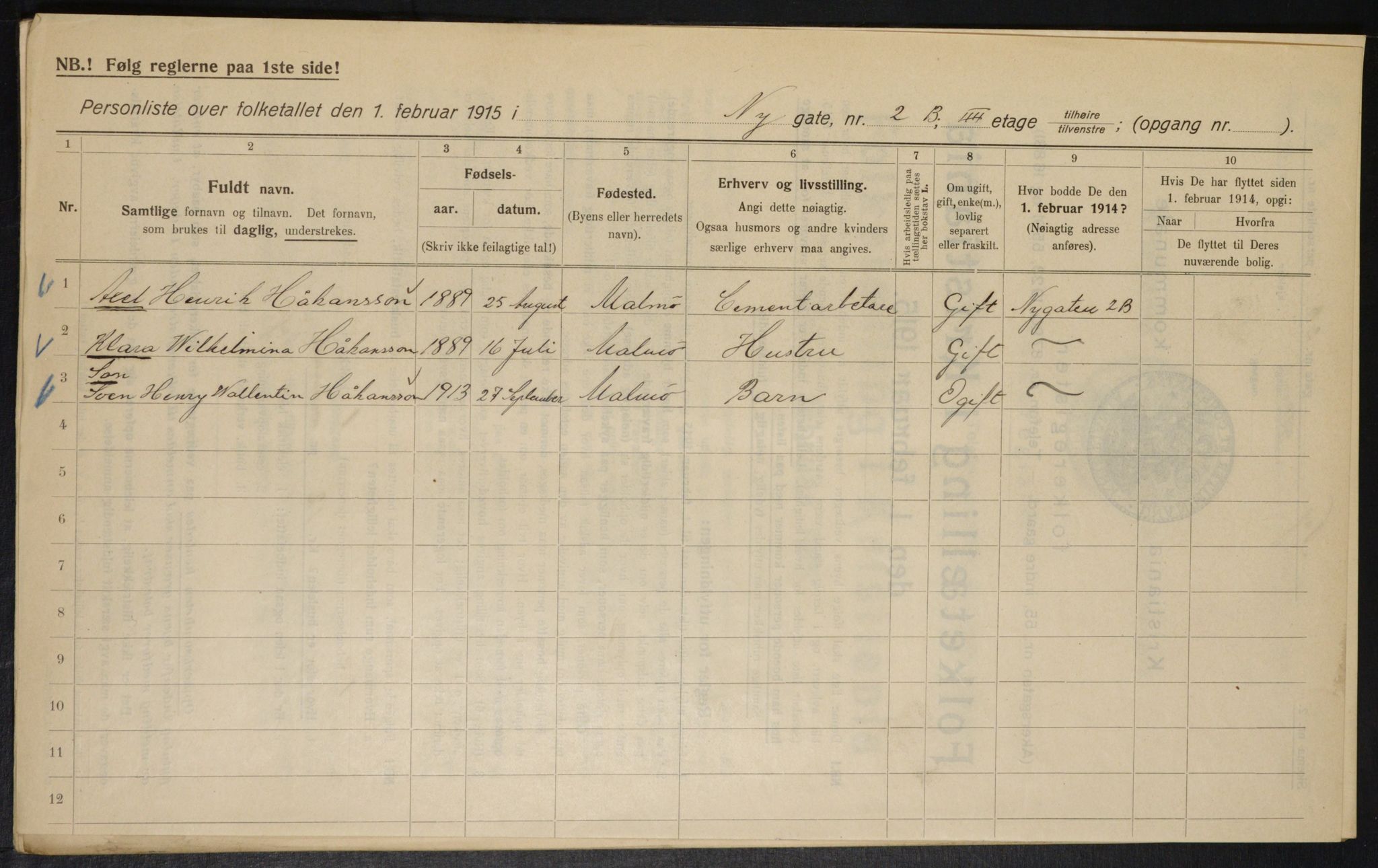 OBA, Kommunal folketelling 1.2.1915 for Kristiania, 1915, s. 73318