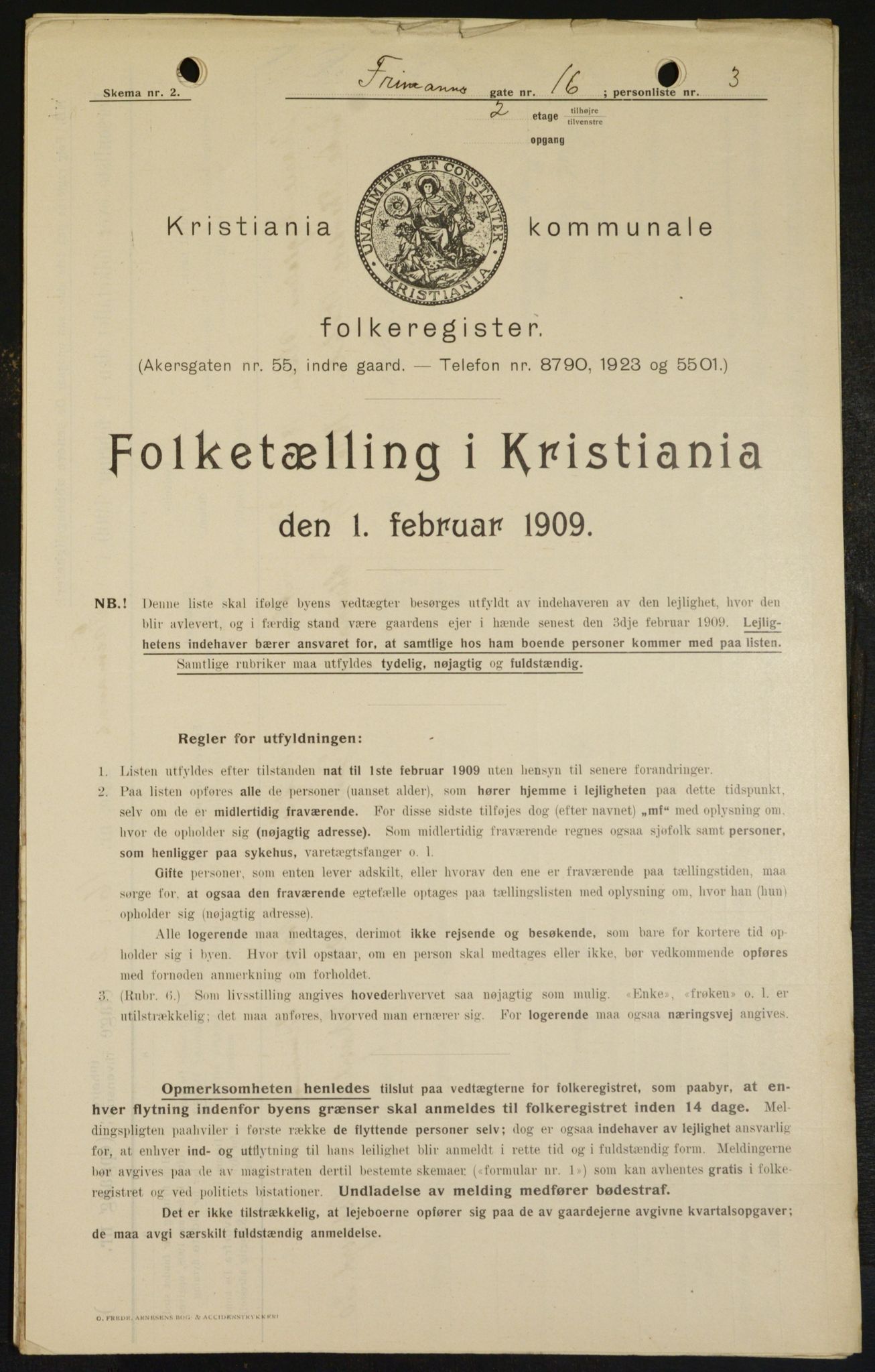 OBA, Kommunal folketelling 1.2.1909 for Kristiania kjøpstad, 1909, s. 24480