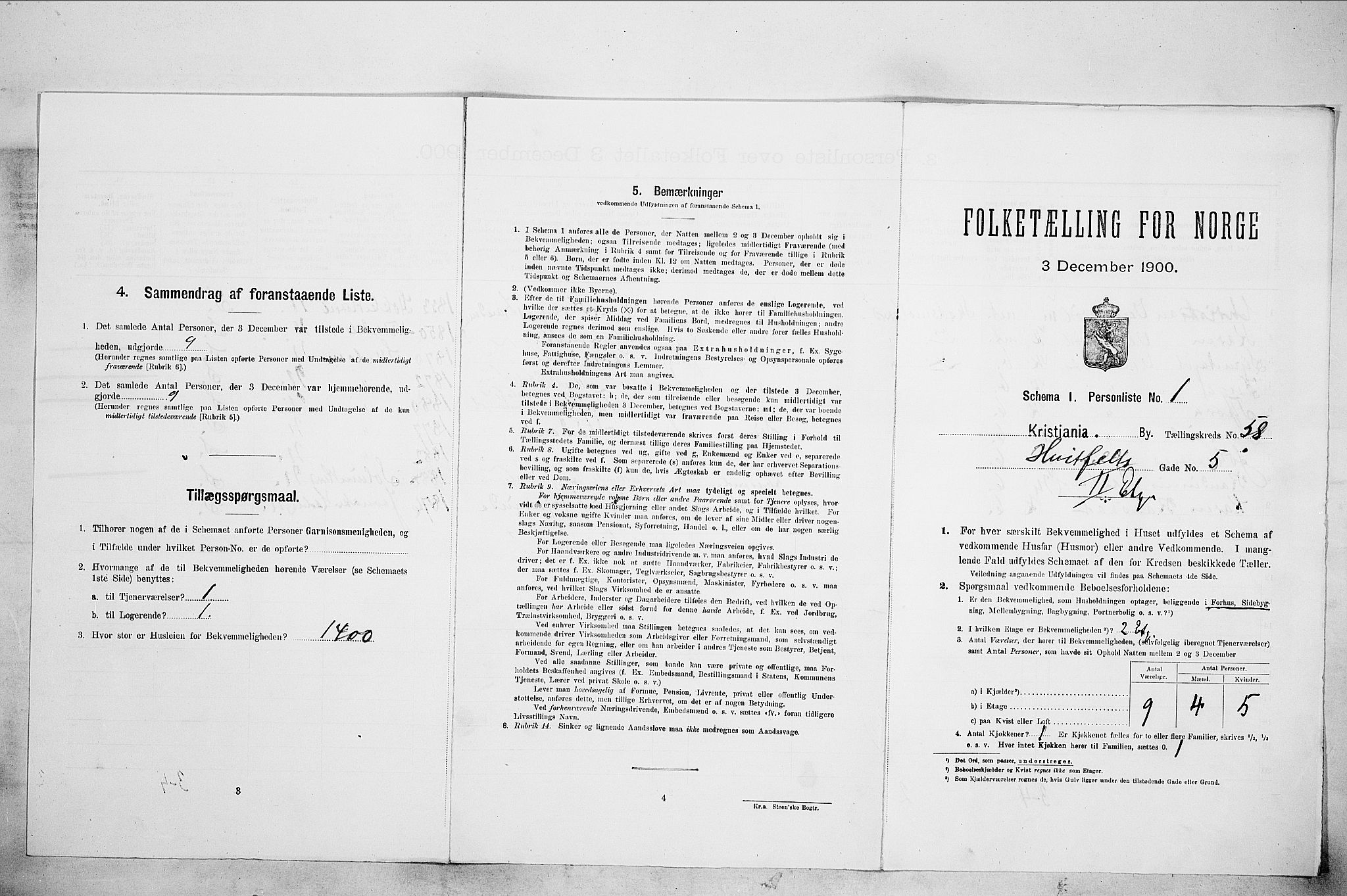 SAO, Folketelling 1900 for 0301 Kristiania kjøpstad, 1900, s. 39151