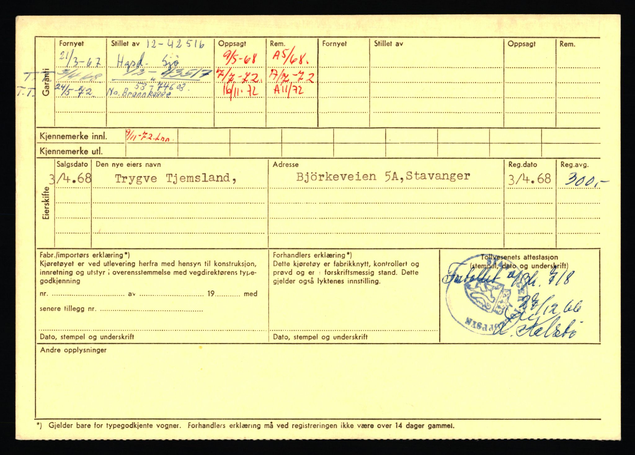 Stavanger trafikkstasjon, AV/SAST-A-101942/0/F/L0074: L-86500 - L-88799, 1930-1971, s. 78
