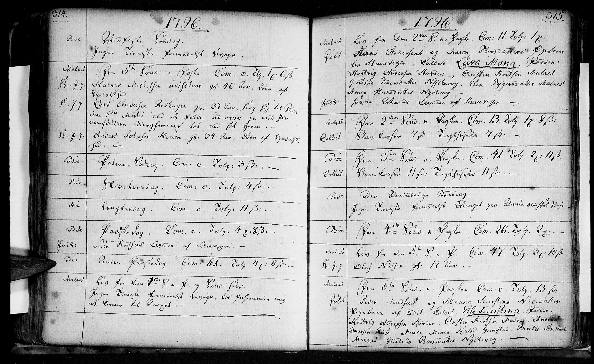 Ministerialprotokoller, klokkerbøker og fødselsregistre - Nordland, AV/SAT-A-1459/891/L1297: Ministerialbok nr. 891A02, 1759-1820, s. 414-415