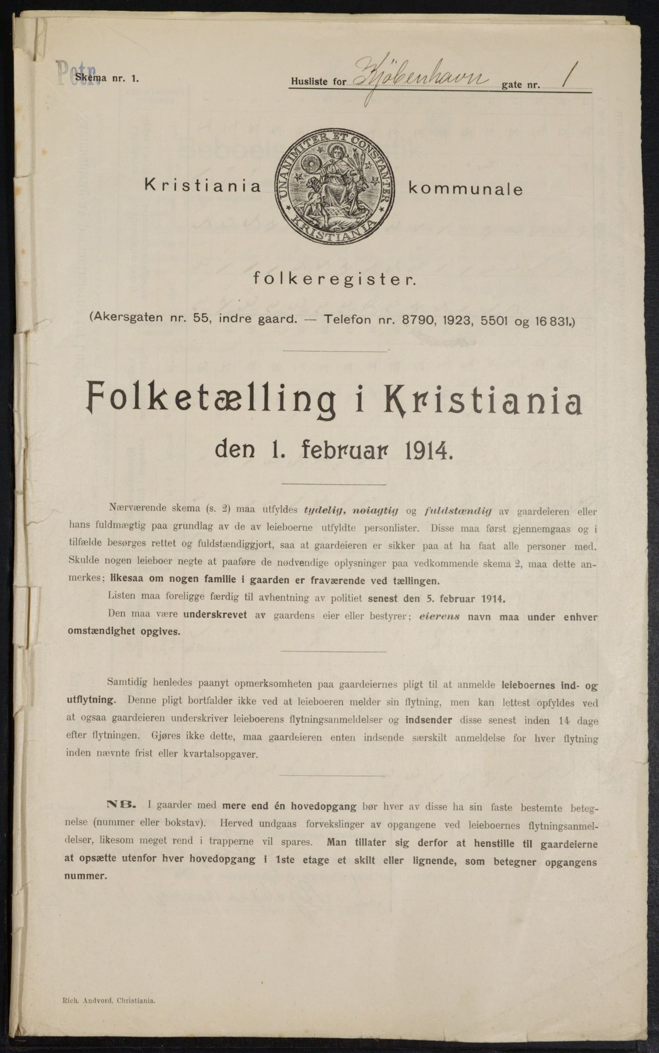 OBA, Kommunal folketelling 1.2.1914 for Kristiania, 1914, s. 54912