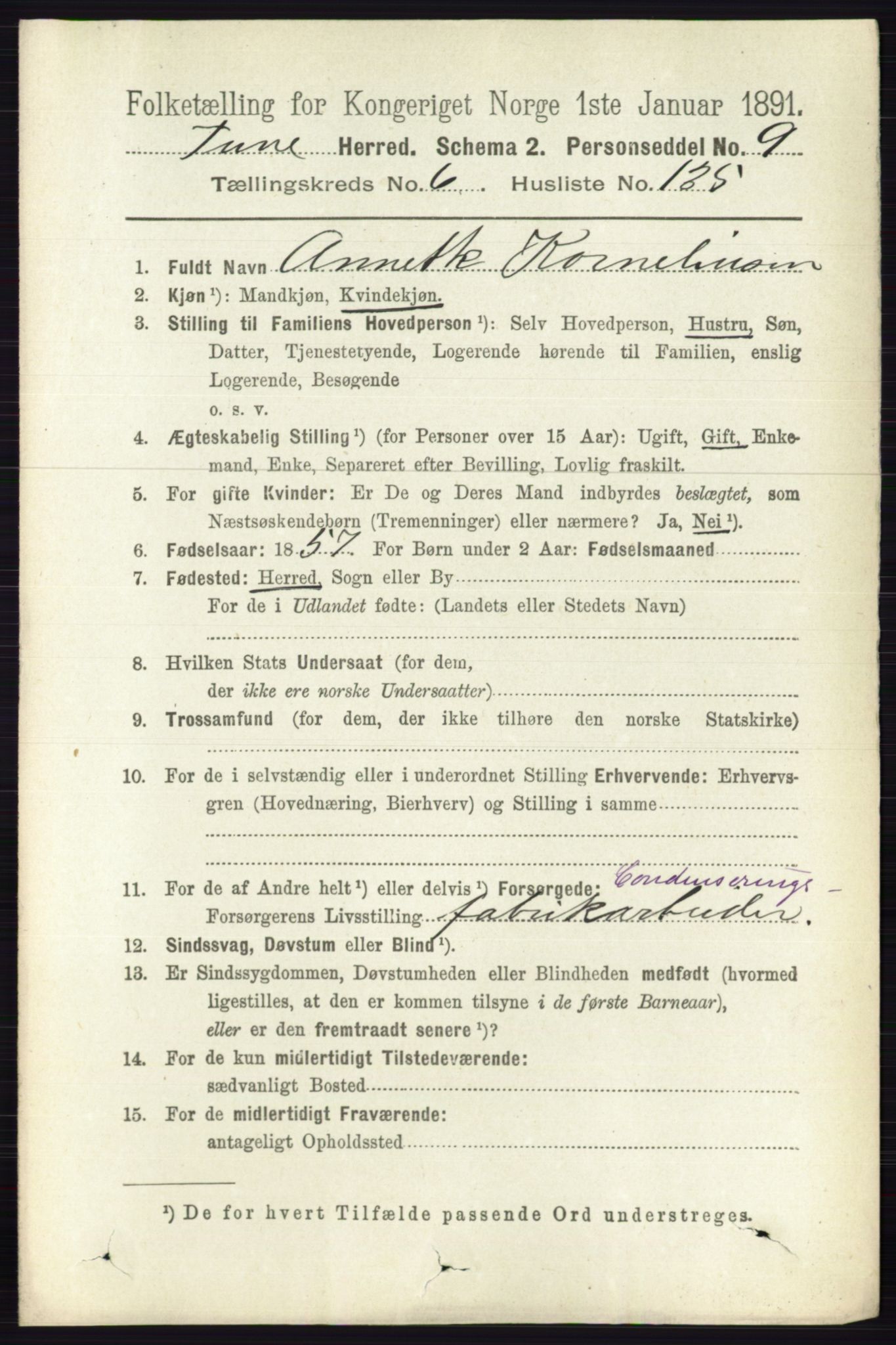 RA, Folketelling 1891 for 0130 Tune herred, 1891, s. 4999