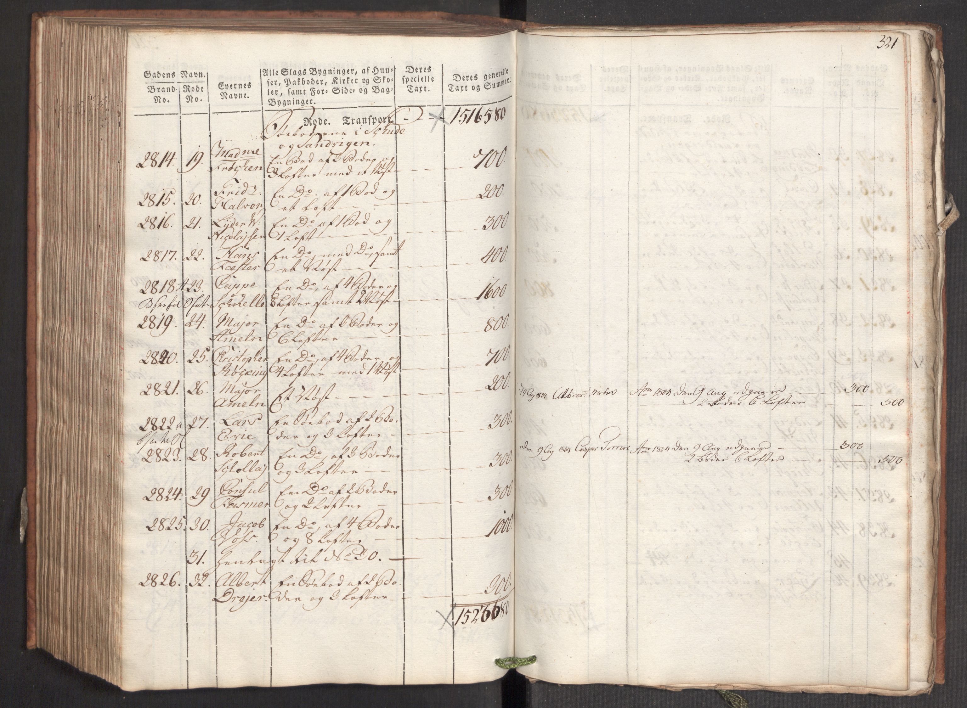 Kommersekollegiet, Brannforsikringskontoret 1767-1814, AV/RA-EA-5458/F/Fa/L0006/0001: Bergen / Branntakstprotokoll, 1797, s. 321
