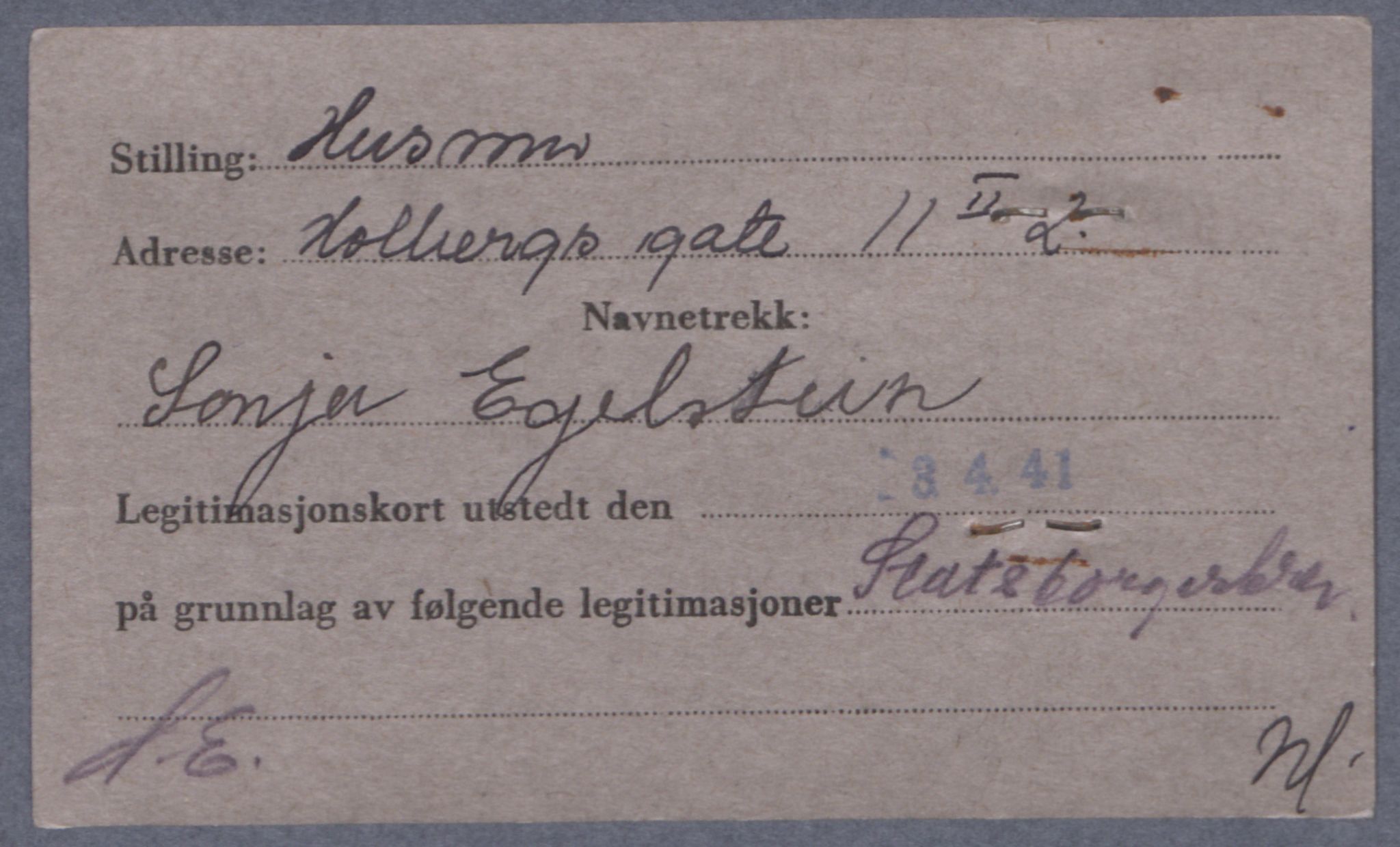 Sosialdepartementet, Våre Falne, RA/S-1708/E/Ee/L0021A: Fotografier av jøder på legitimasjonskort (1941-42), 1941-1942, s. 96