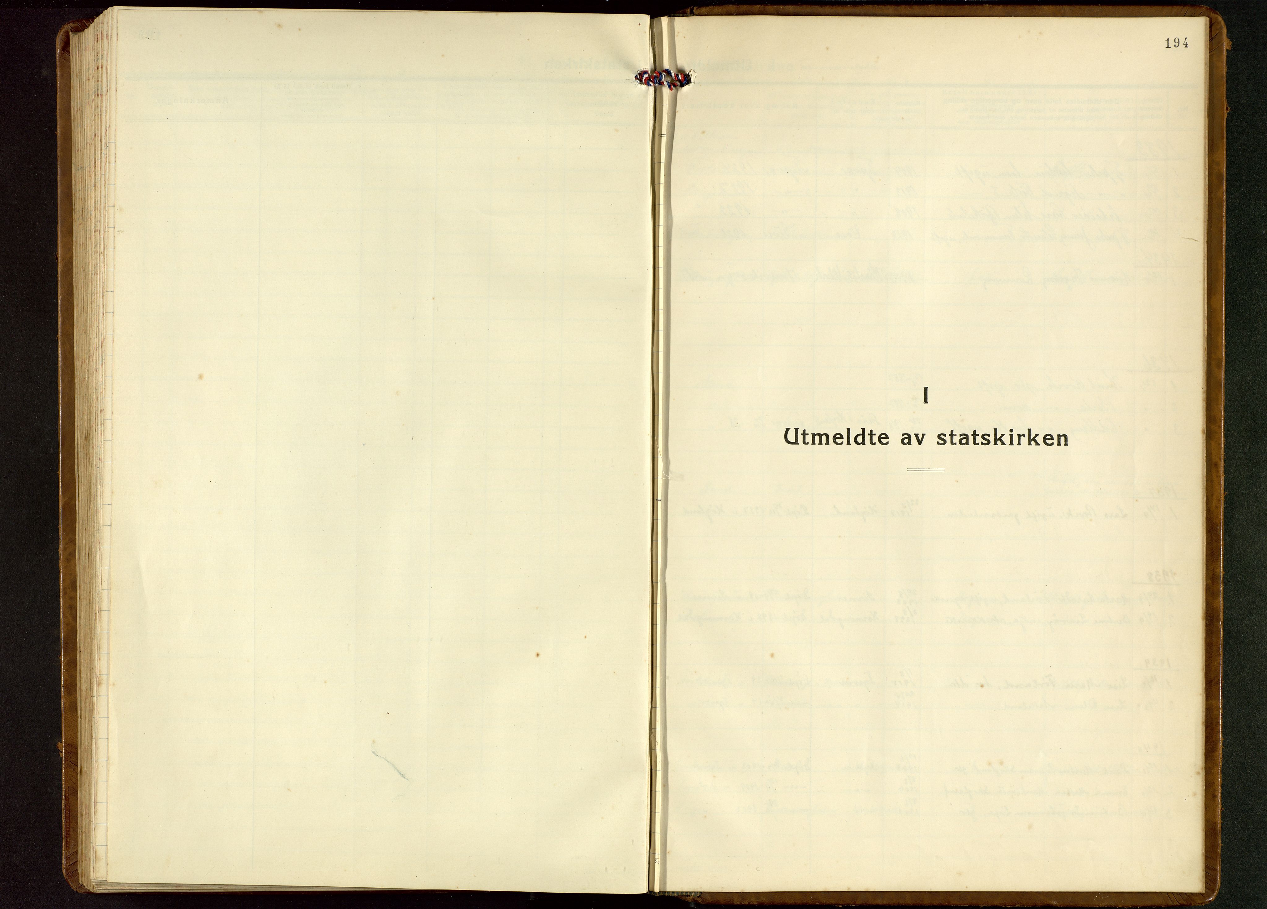 Tysvær sokneprestkontor, AV/SAST-A -101864/H/Ha/Hab/L0006: Klokkerbok nr. B 6, 1932-1946, s. 194