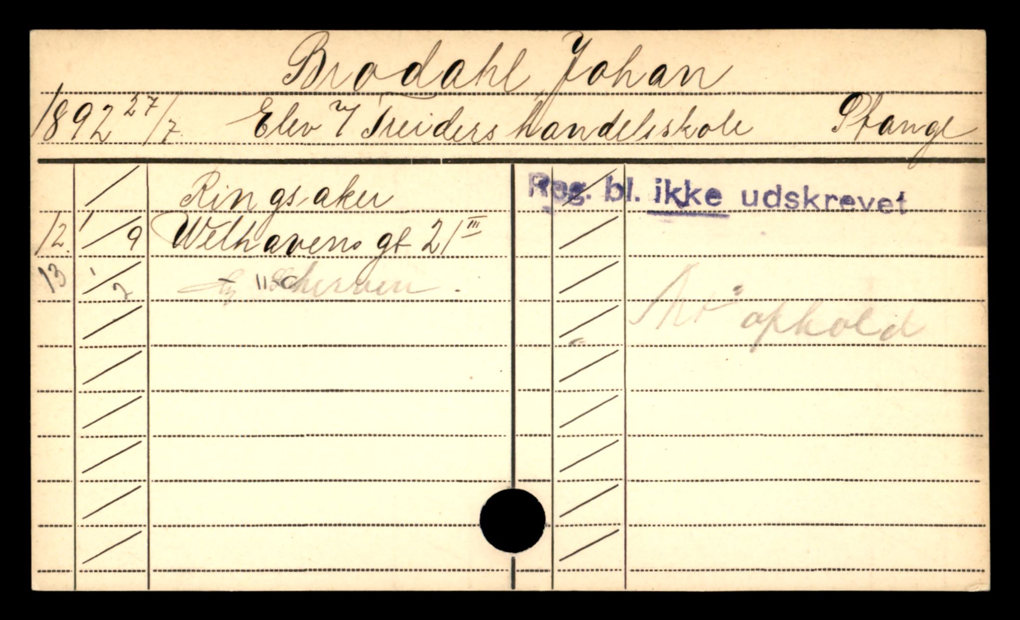 Oslo folkeregister, Registerkort, AV/SAO-A-11715/D/De/L0002: Menn: Brodahl Johan - Gravdal Gunnar, 1906-1918