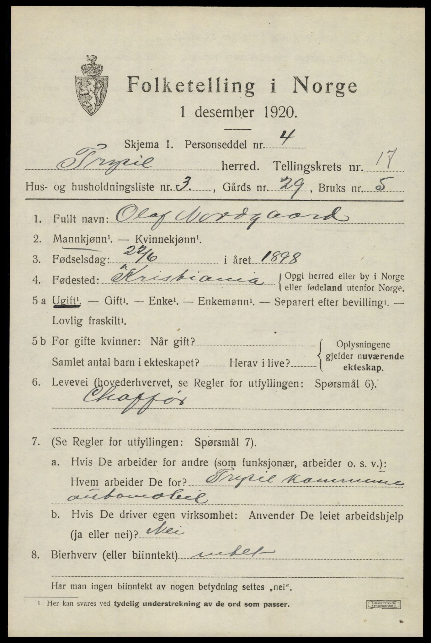SAH, Folketelling 1920 for 0428 Trysil herred, 1920, s. 10207