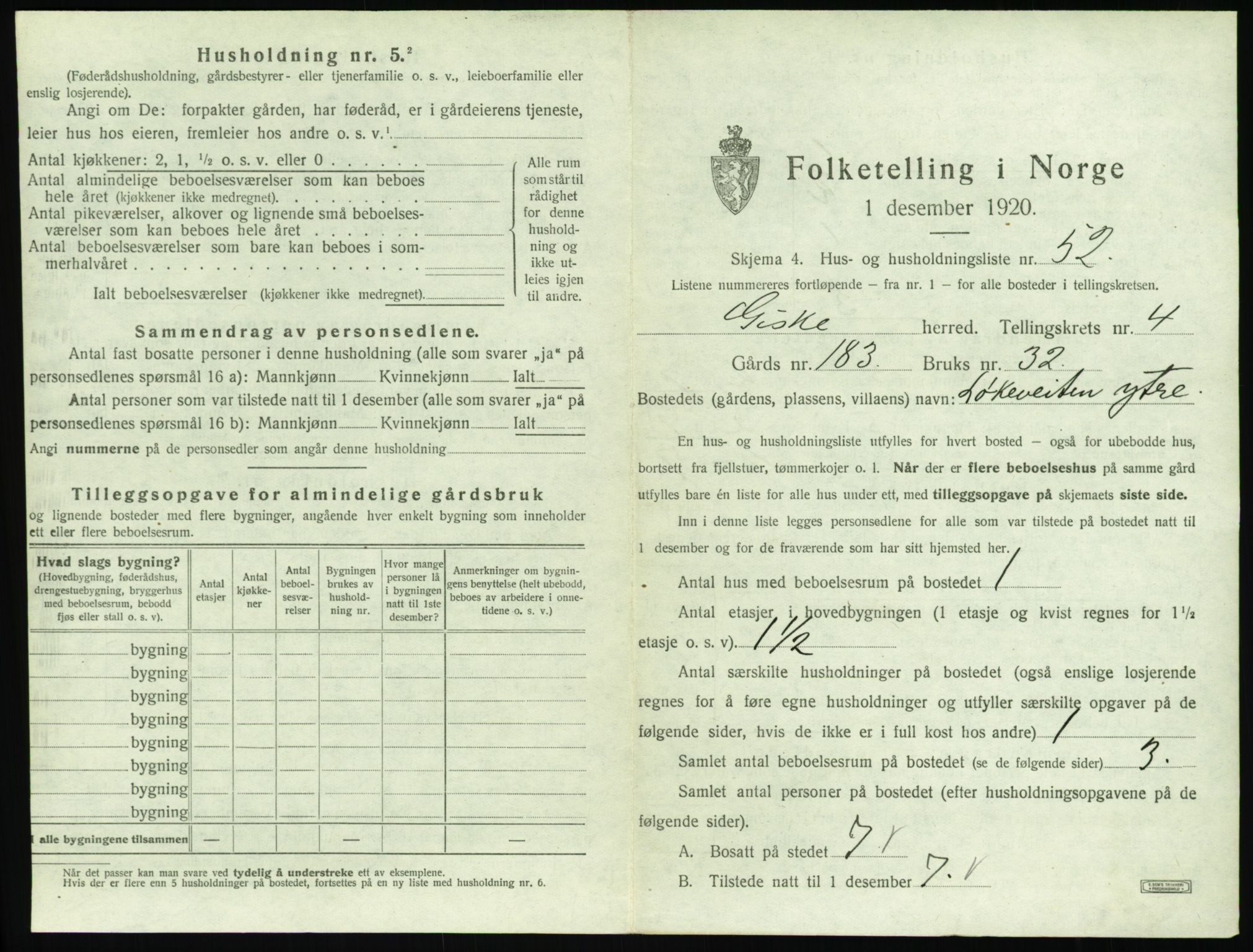 SAT, Folketelling 1920 for 1532 Giske herred, 1920, s. 388