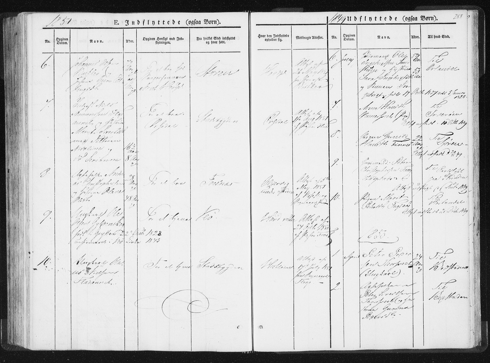Ministerialprotokoller, klokkerbøker og fødselsregistre - Nord-Trøndelag, SAT/A-1458/744/L0418: Ministerialbok nr. 744A02, 1843-1866, s. 288