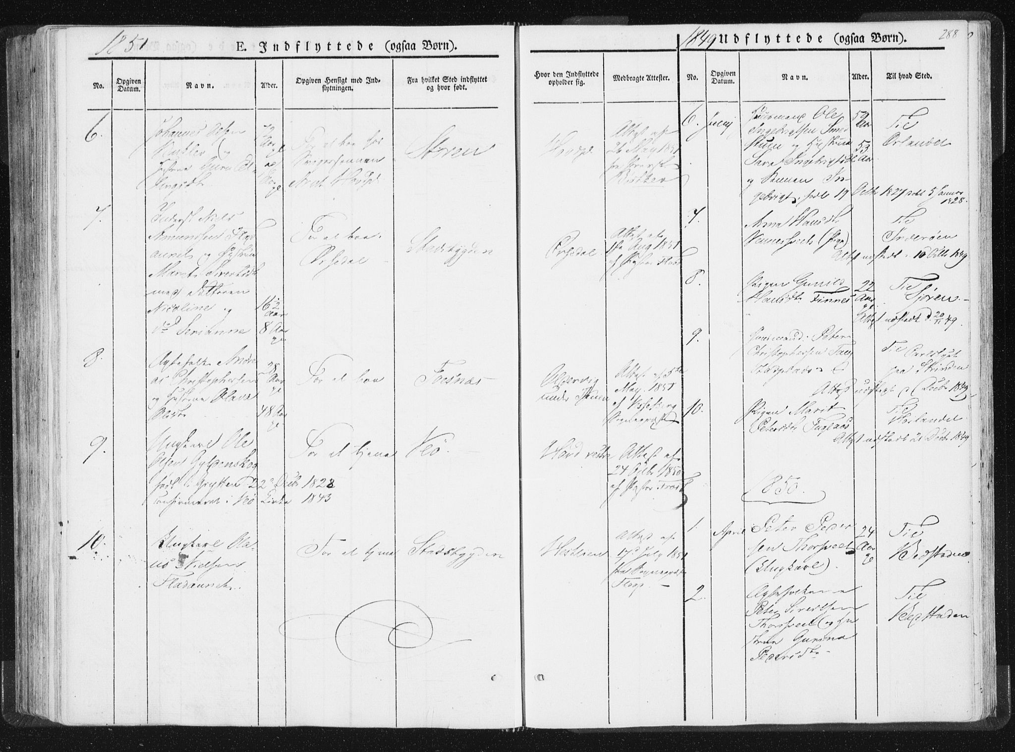 Ministerialprotokoller, klokkerbøker og fødselsregistre - Nord-Trøndelag, AV/SAT-A-1458/744/L0418: Ministerialbok nr. 744A02, 1843-1866, s. 288