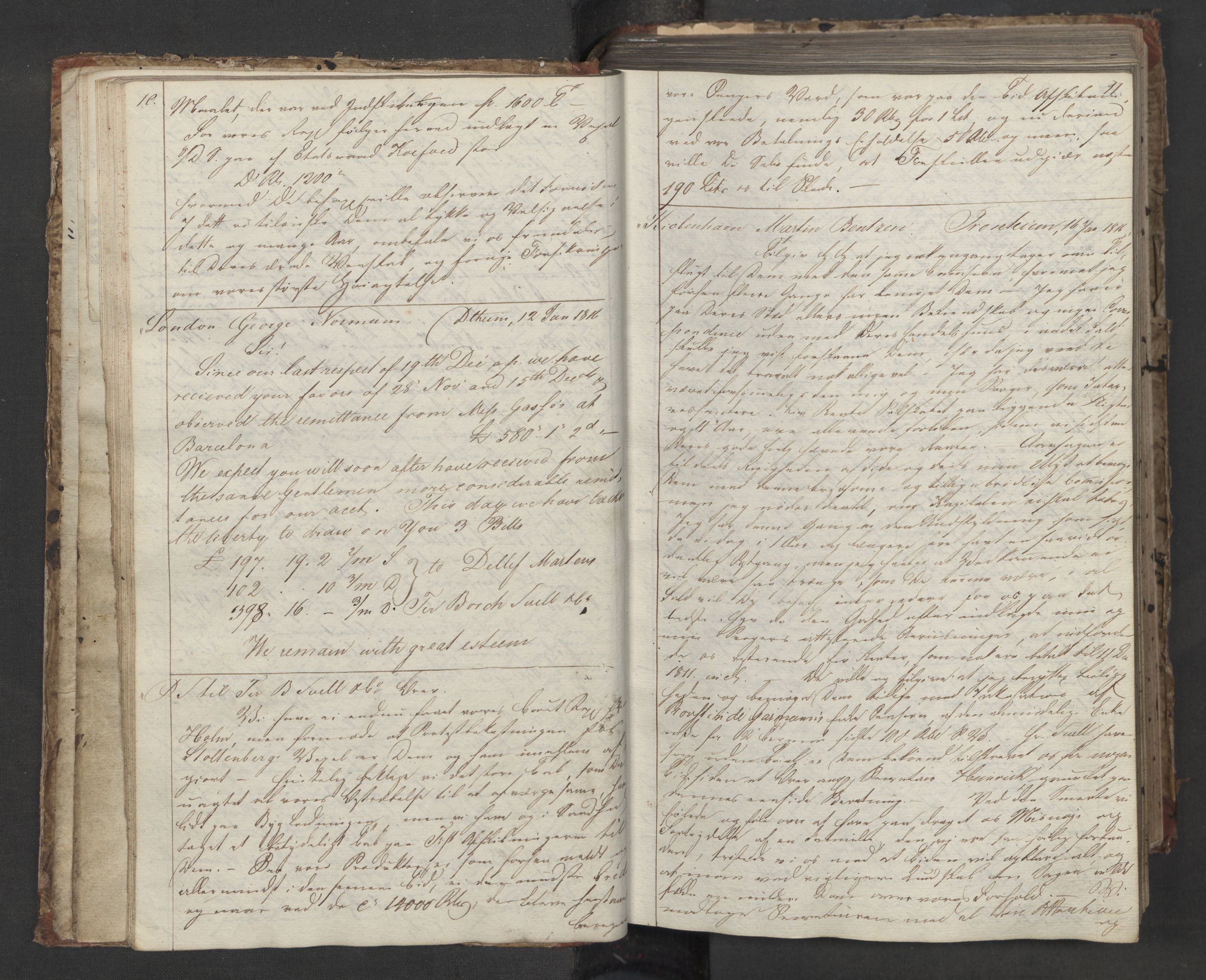 Hoë, Herman & Co, AV/SAT-PA-0280/11/L0013: Kopibok, utenriks, 1815-1821, s. 10-11