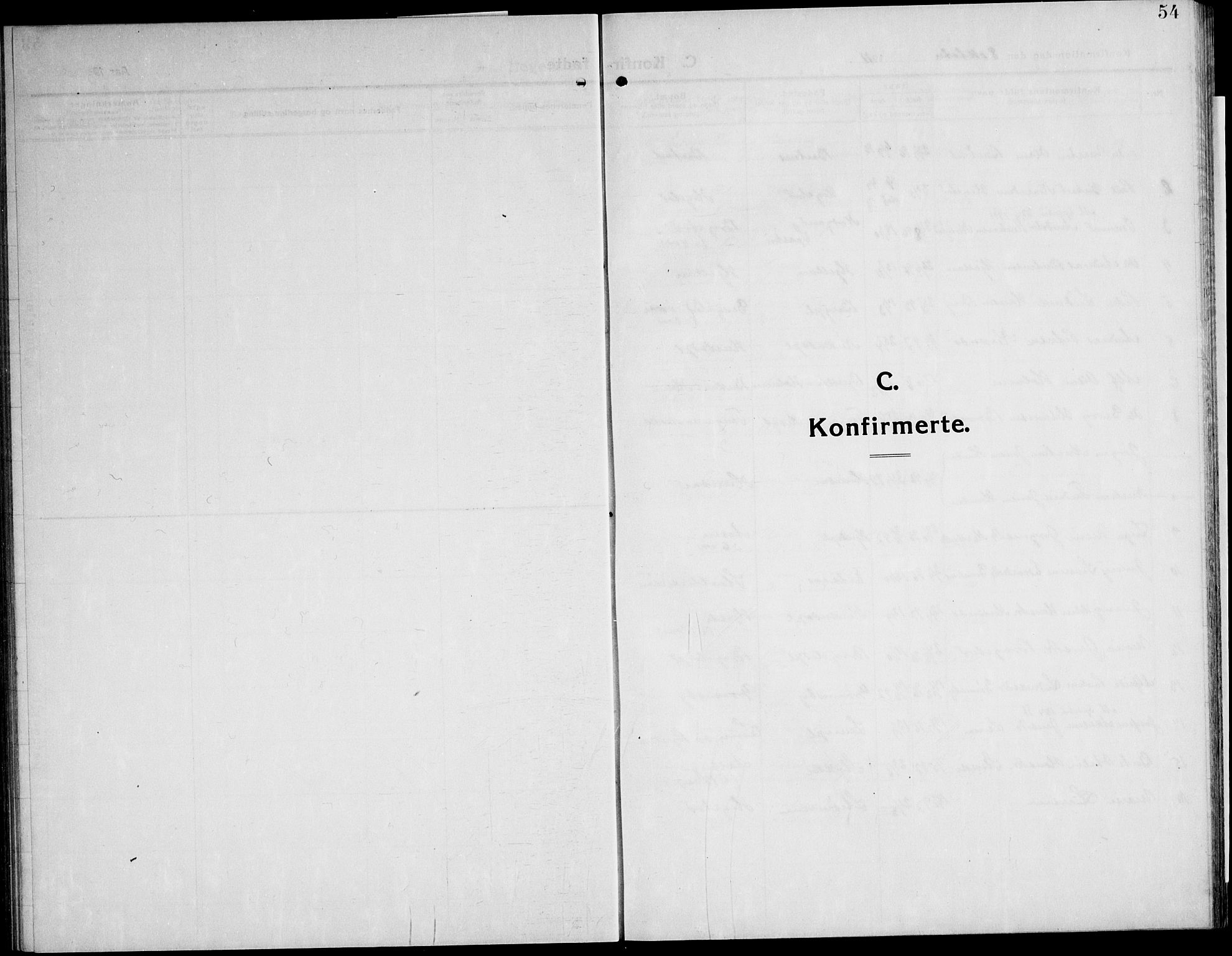 Ministerialprotokoller, klokkerbøker og fødselsregistre - Nord-Trøndelag, SAT/A-1458/732/L0319: Klokkerbok nr. 732C03, 1911-1945, s. 54