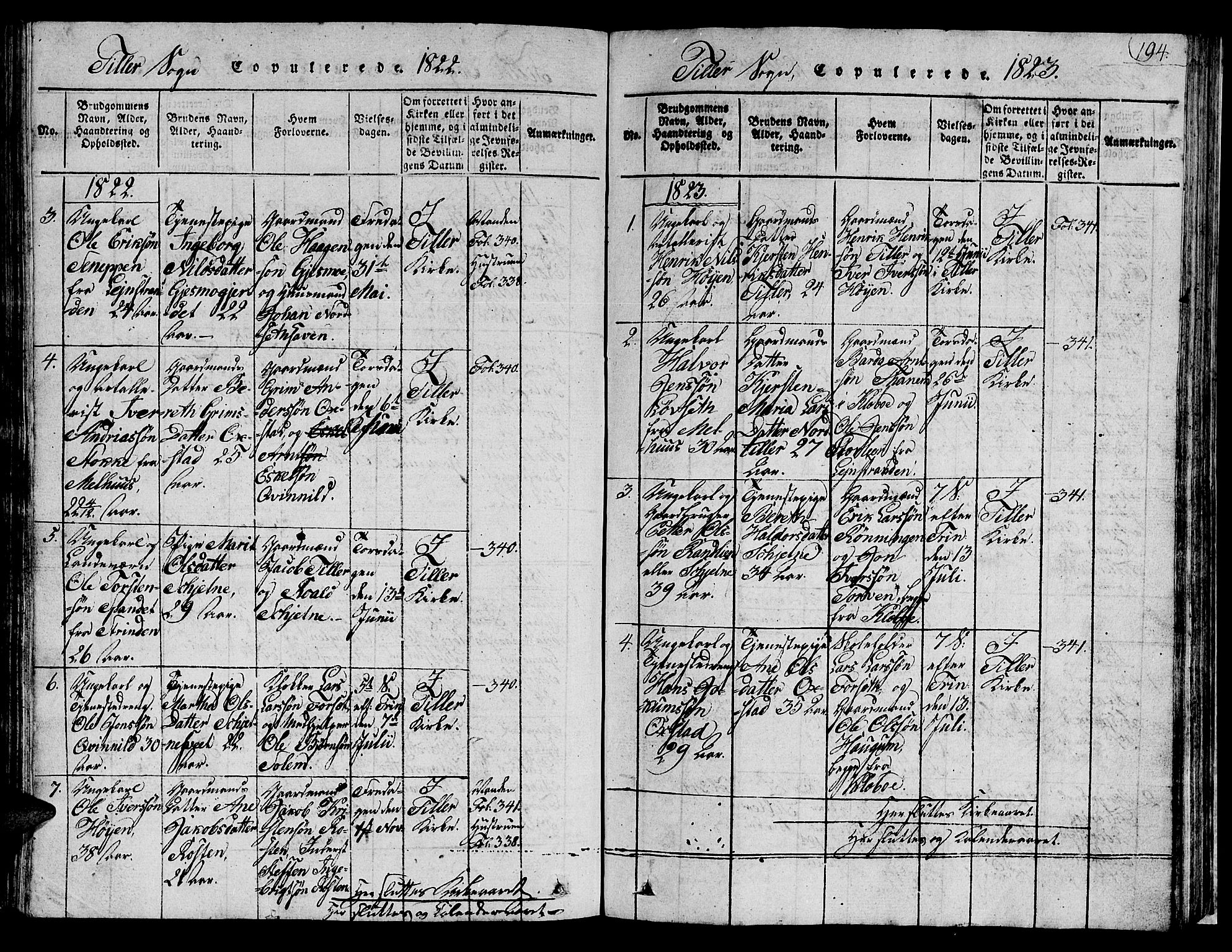 Ministerialprotokoller, klokkerbøker og fødselsregistre - Sør-Trøndelag, AV/SAT-A-1456/621/L0458: Klokkerbok nr. 621C01, 1816-1865, s. 194