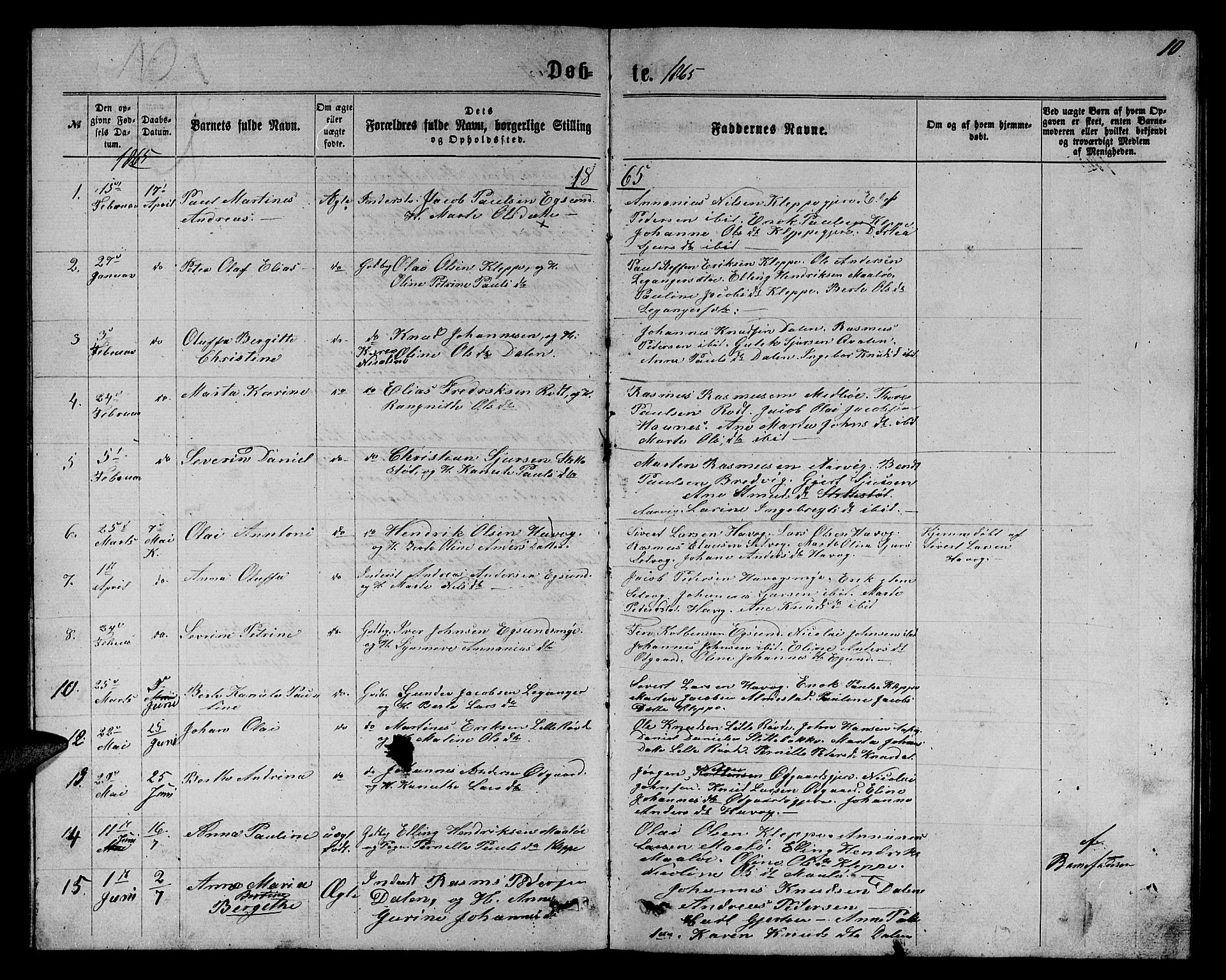 Ministerialprotokoller, klokkerbøker og fødselsregistre - Møre og Romsdal, AV/SAT-A-1454/504/L0059: Klokkerbok nr. 504C01, 1863-1883, s. 10