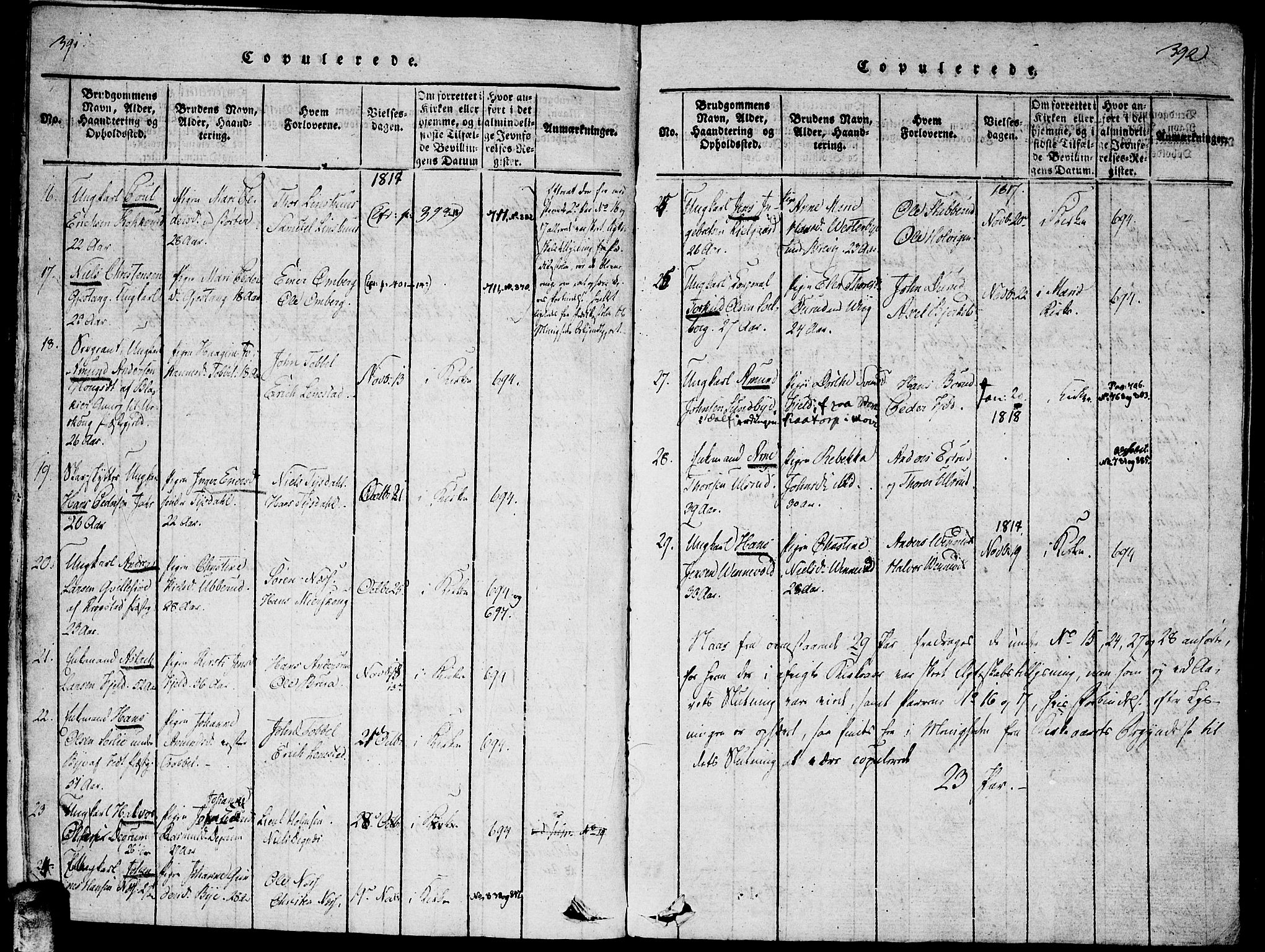 Enebakk prestekontor Kirkebøker, AV/SAO-A-10171c/F/Fa/L0005: Ministerialbok nr. I 5, 1790-1825, s. 391-392