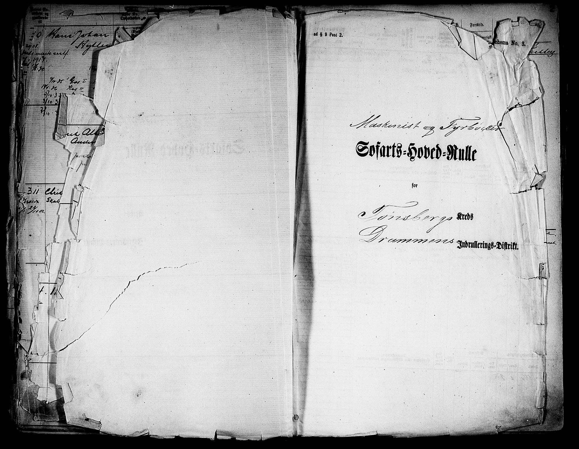 Tønsberg innrulleringskontor, SAKO/A-786/F/Fe/L0001: Maskinist- og fyrbøterrulle Patent nr. 1-314, 1883-1901, s. 53