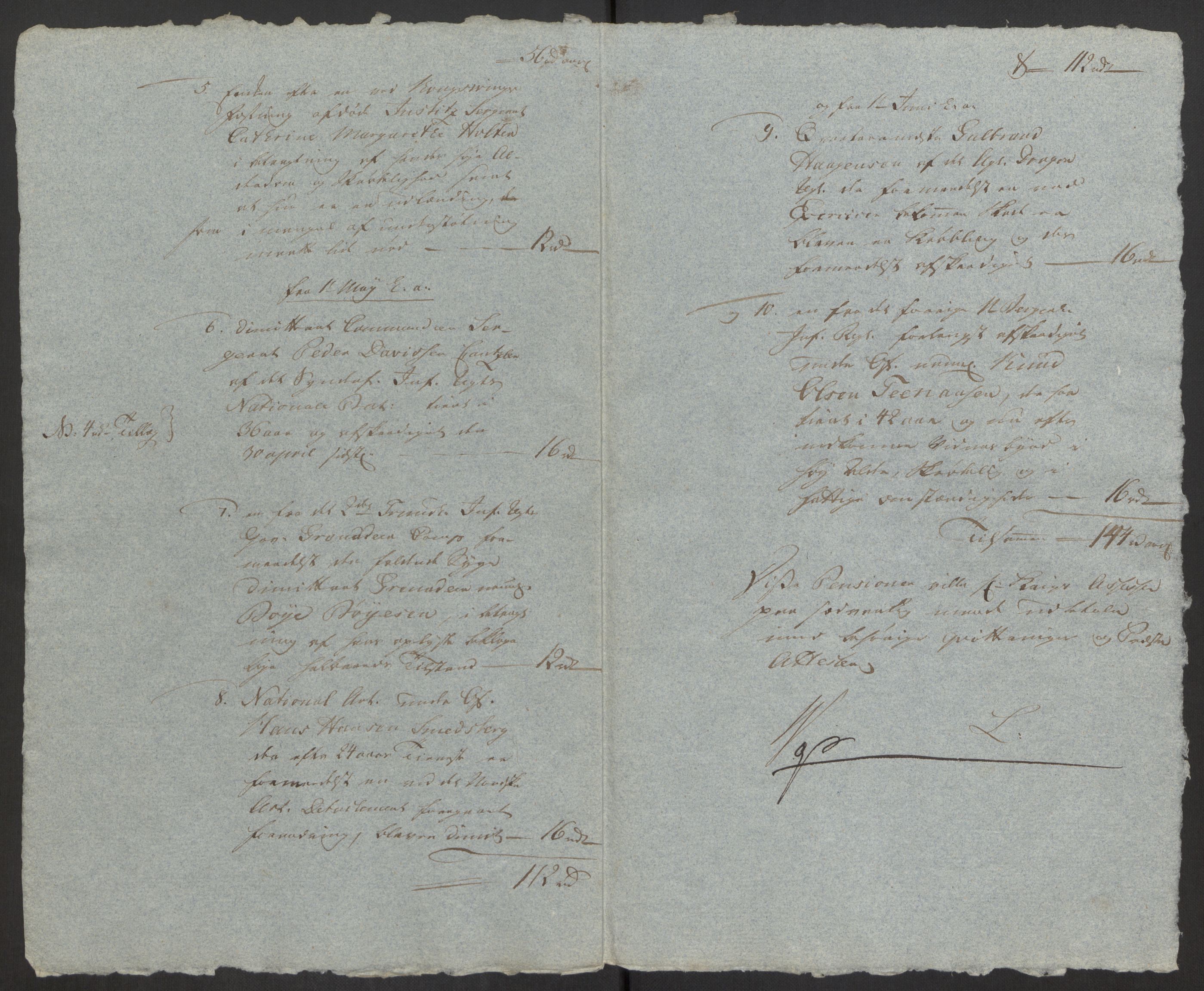 Forsvaret, Den norske kvesthuskasse/krigshospitalkasse, AV/RA-RAFA-1887/F/Fa/L0008: Konsepter, 1790-1793, s. 1113