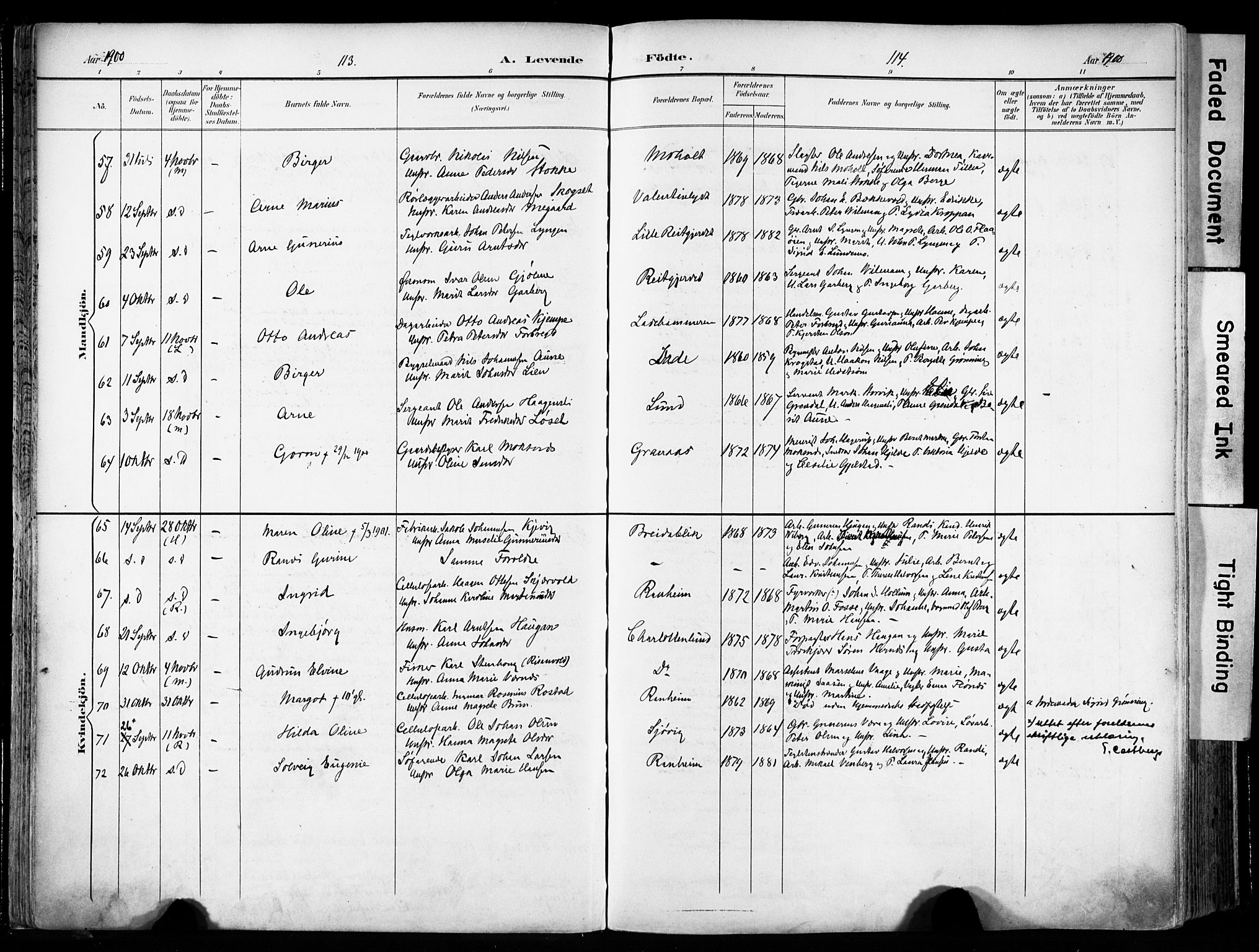 Ministerialprotokoller, klokkerbøker og fødselsregistre - Sør-Trøndelag, SAT/A-1456/606/L0301: Ministerialbok nr. 606A16, 1894-1907, s. 113-114