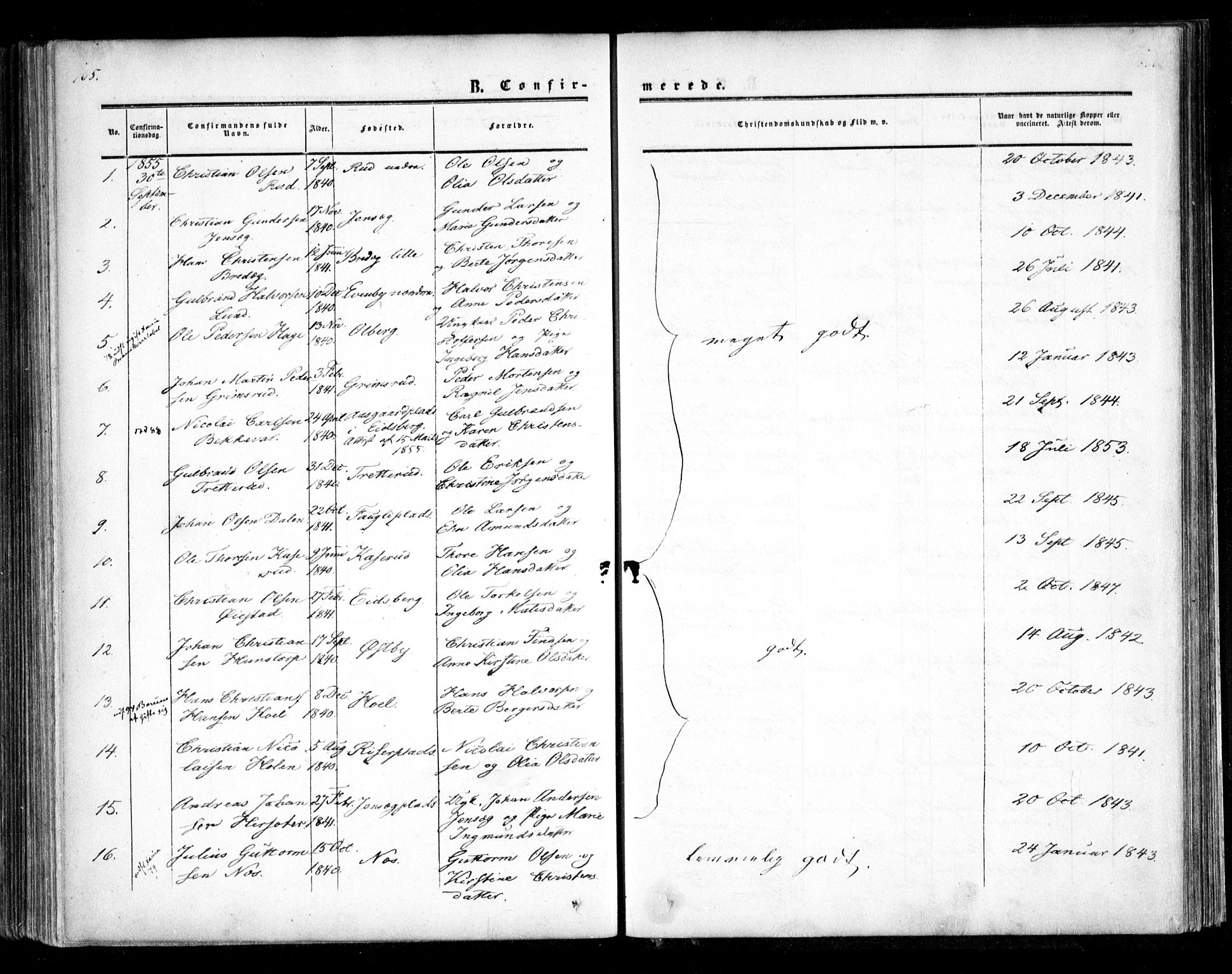 Trøgstad prestekontor Kirkebøker, AV/SAO-A-10925/F/Fa/L0008.a: Ministerialbok nr. I 8A, 1855-1864, s. 165