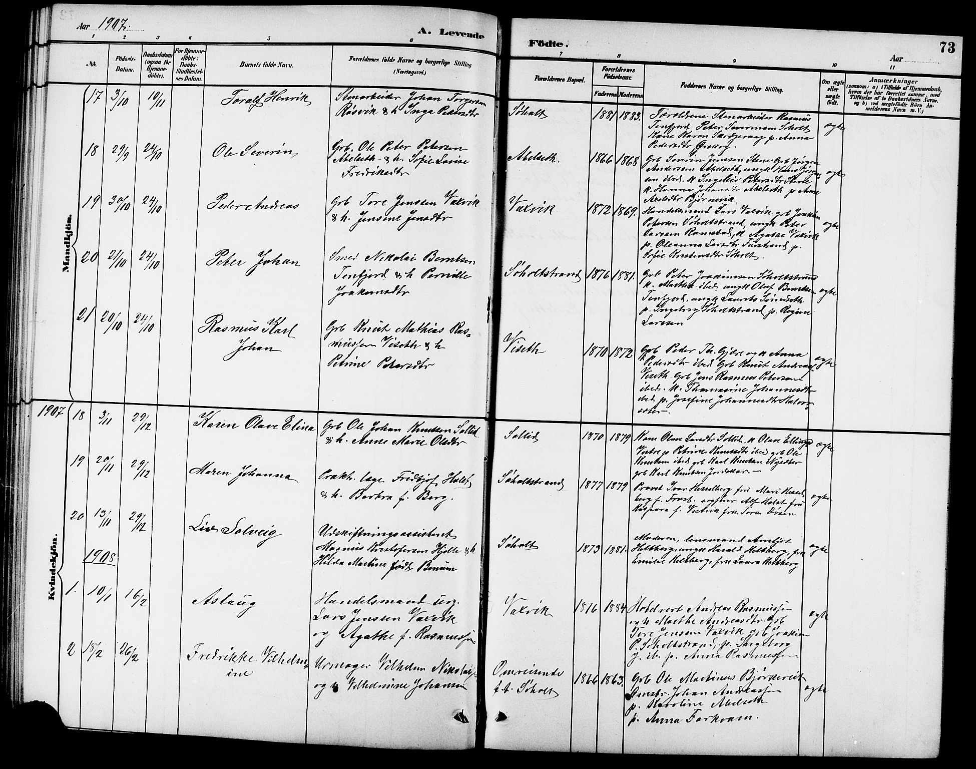 Ministerialprotokoller, klokkerbøker og fødselsregistre - Møre og Romsdal, SAT/A-1454/522/L0327: Klokkerbok nr. 522C06, 1890-1915, s. 73