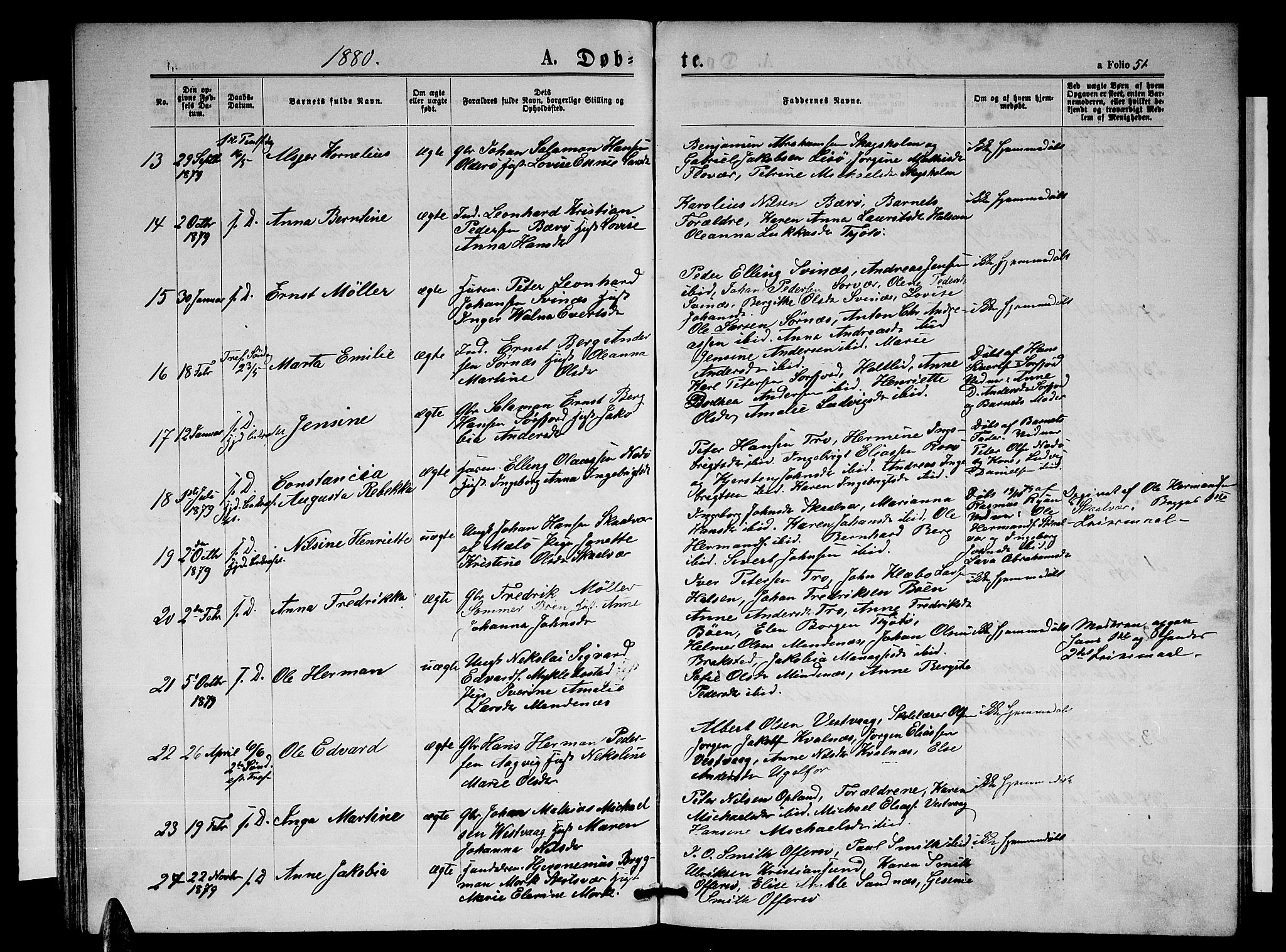 Ministerialprotokoller, klokkerbøker og fødselsregistre - Nordland, AV/SAT-A-1459/817/L0267: Klokkerbok nr. 817C02, 1870-1883, s. 51